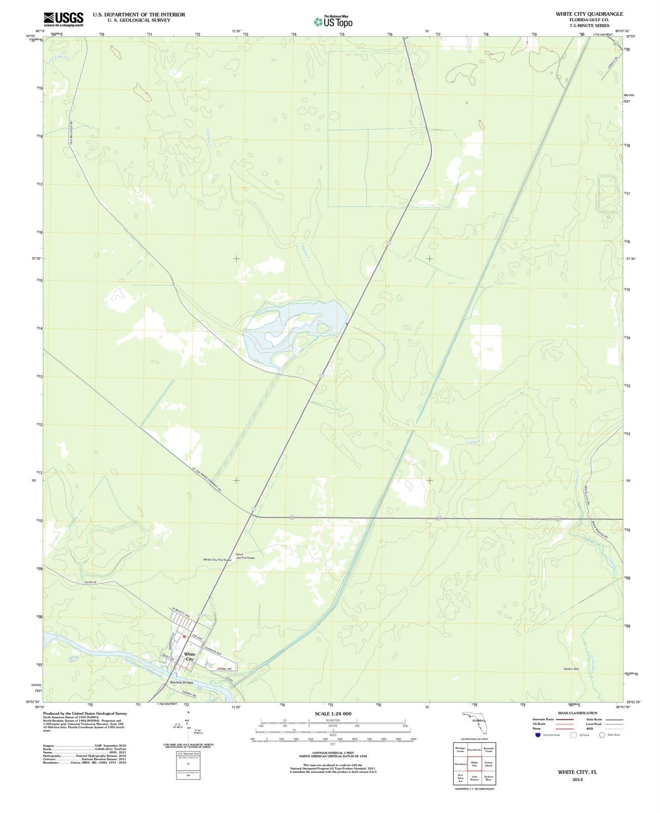 2012 White City, FL - Florida - USGS Topographic Map