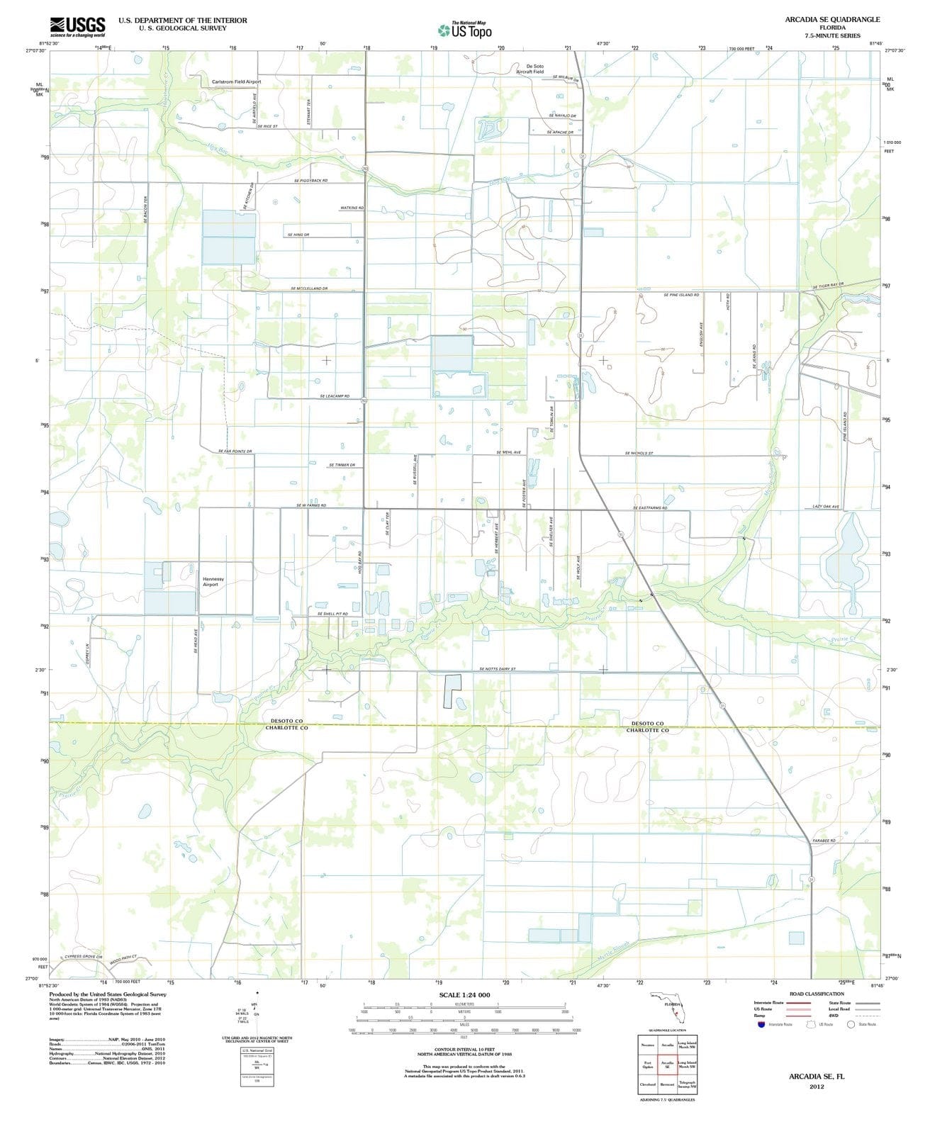 2012 Arcadia, FL - Florida - USGS Topographic Map v2