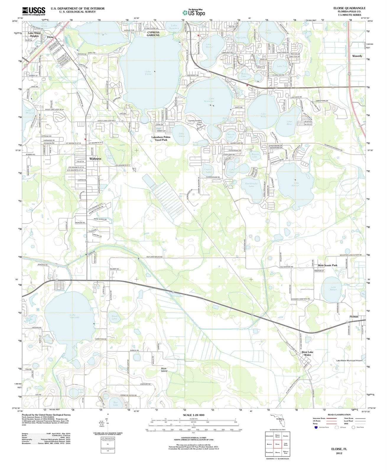 2012 Eloise, FL - Florida - USGS Topographic Map