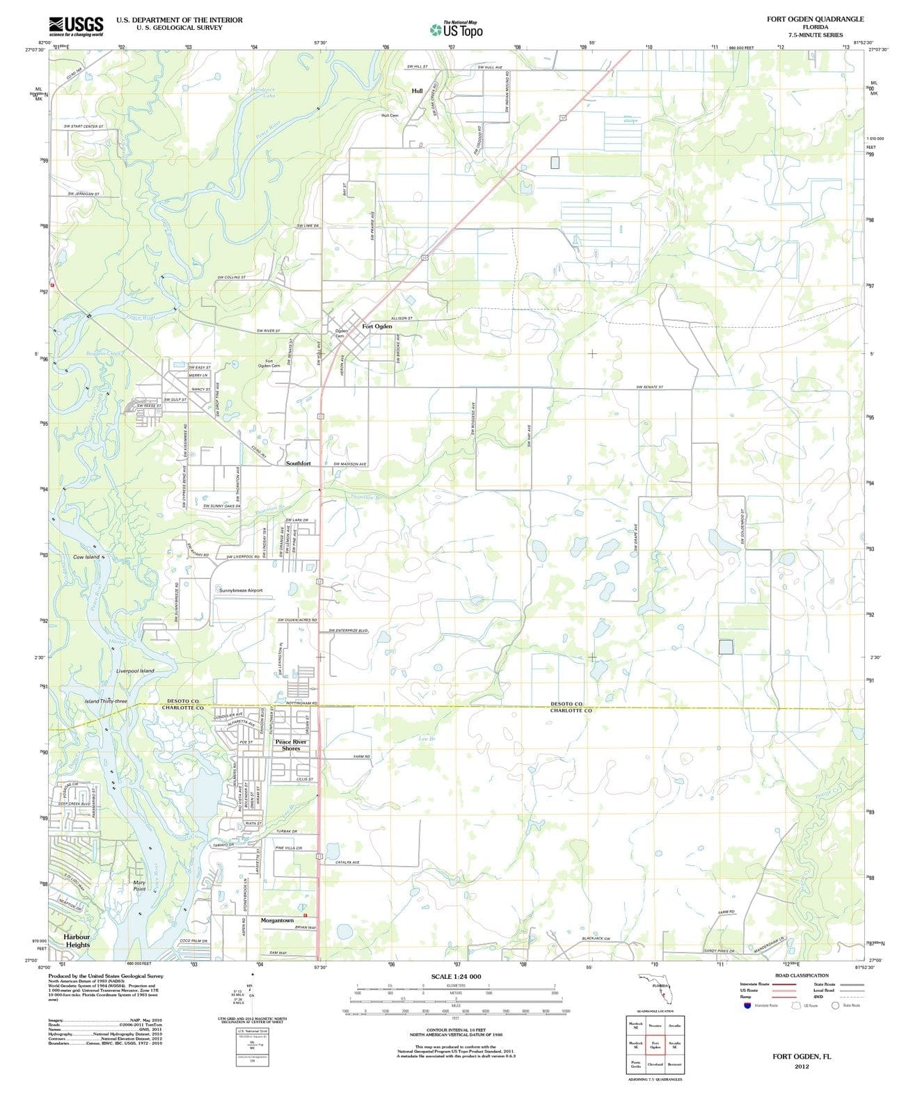 2012 Fort Ogden, FL - Florida - USGS Topographic Map