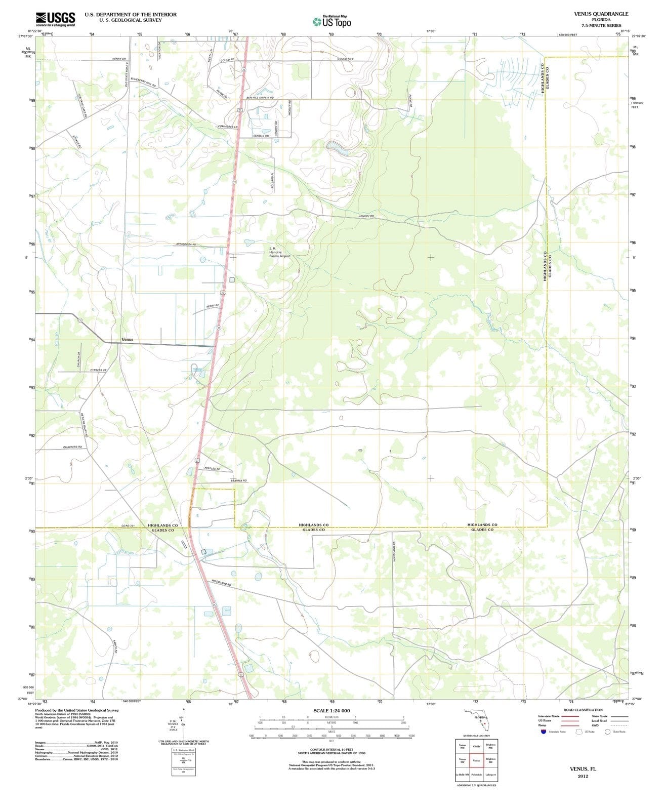 2012 Venus, FL - Florida - USGS Topographic Map