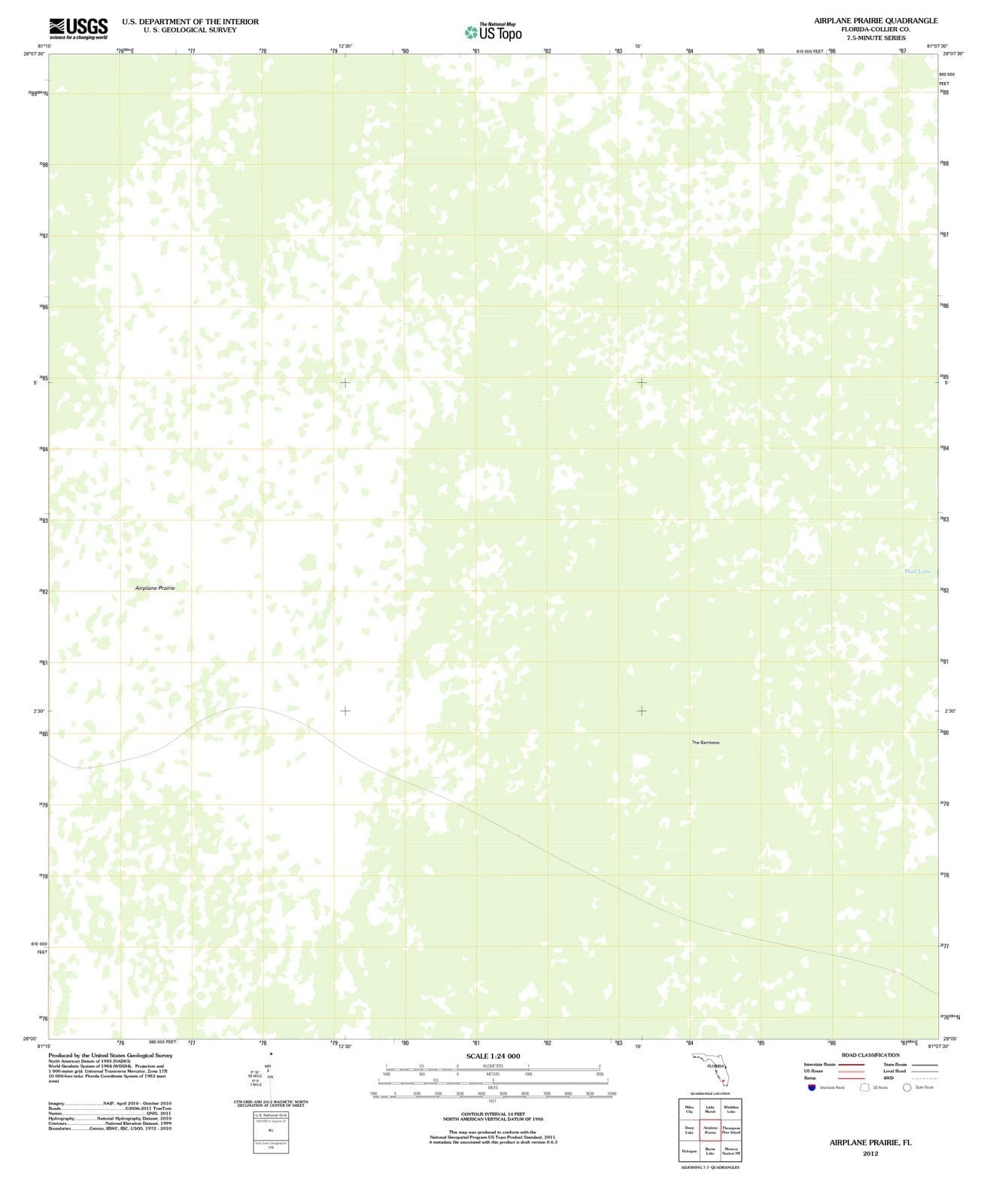 2012 Airplane Prairie, FL - Florida - USGS Topographic Map