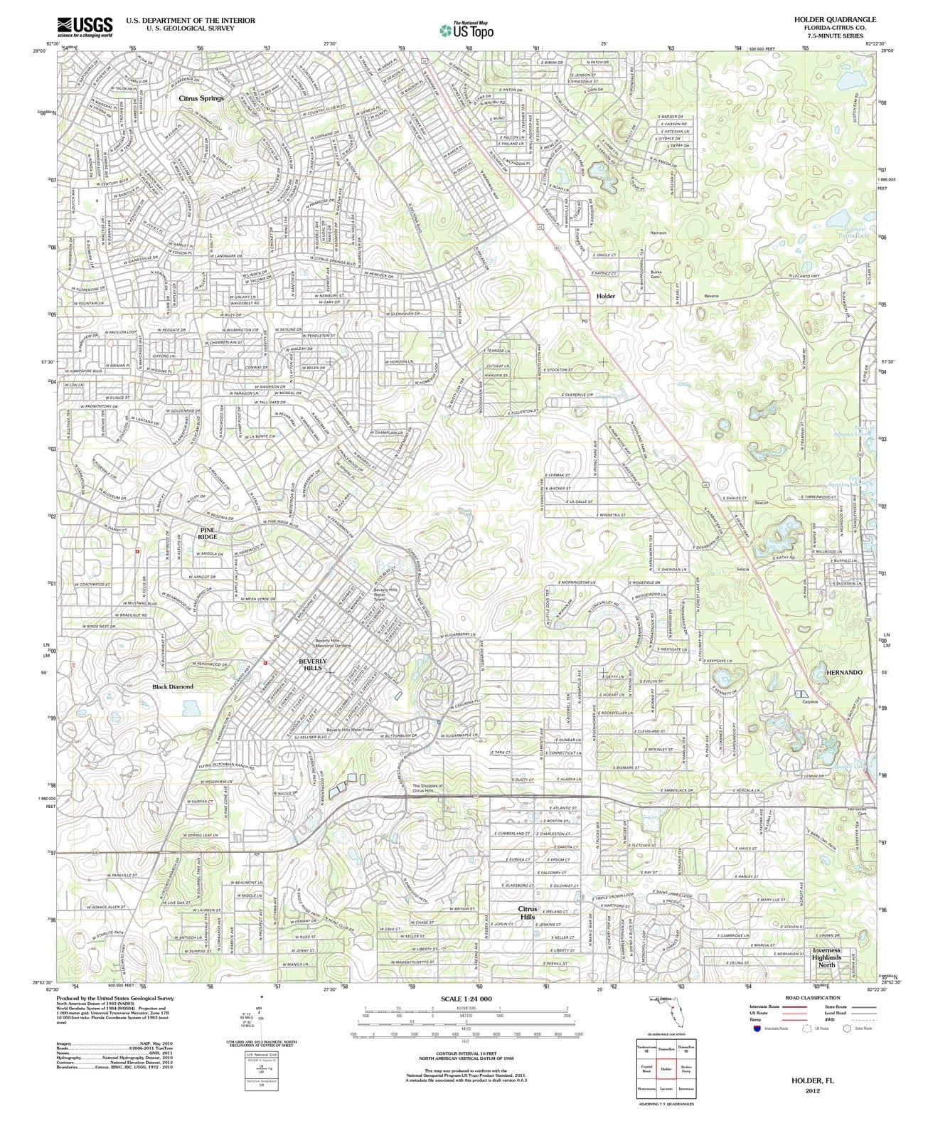 2012 Holder, FL - Florida - USGS Topographic Map