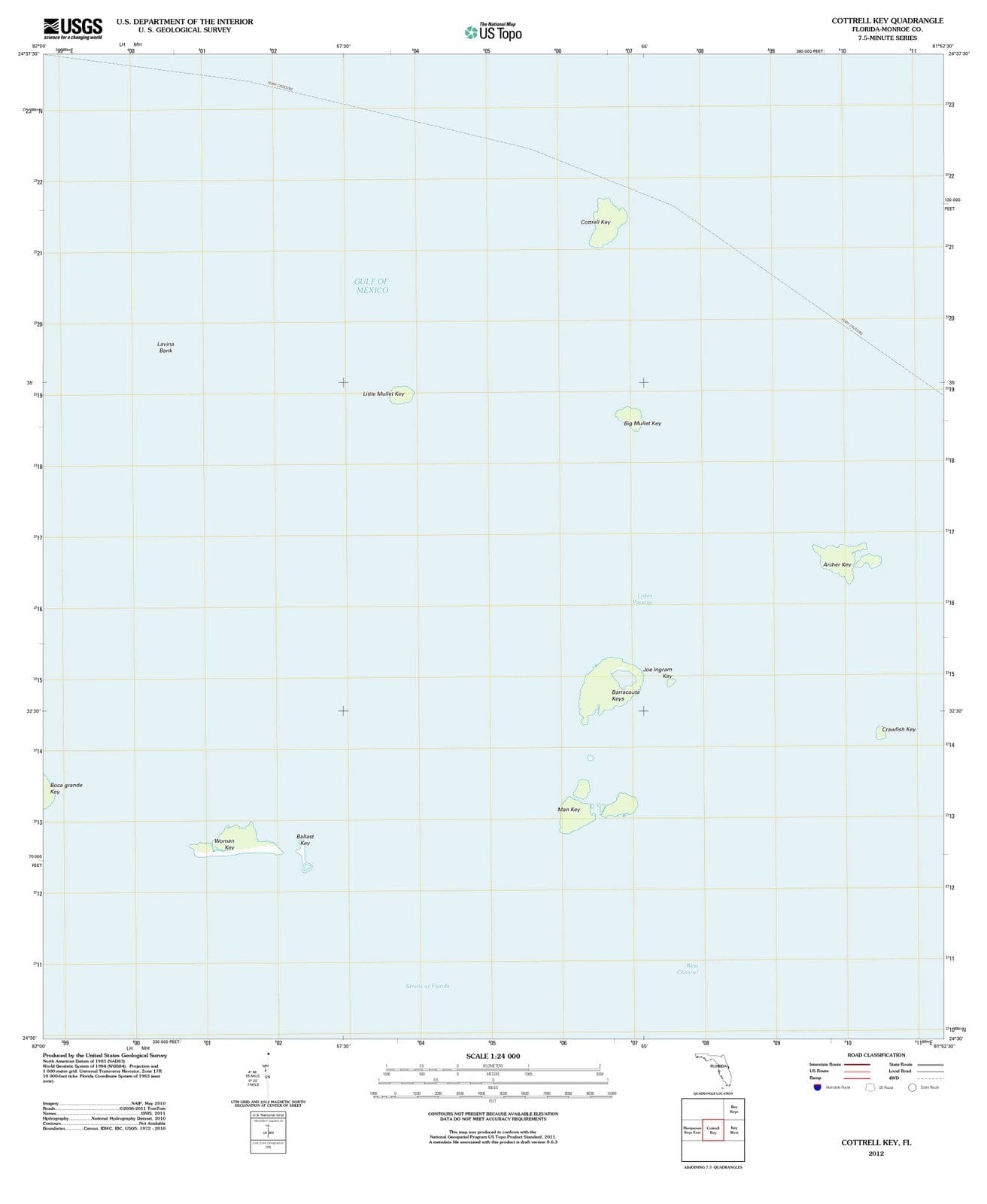 2012 Cottrell Key, FL - Florida - USGS Topographic Map