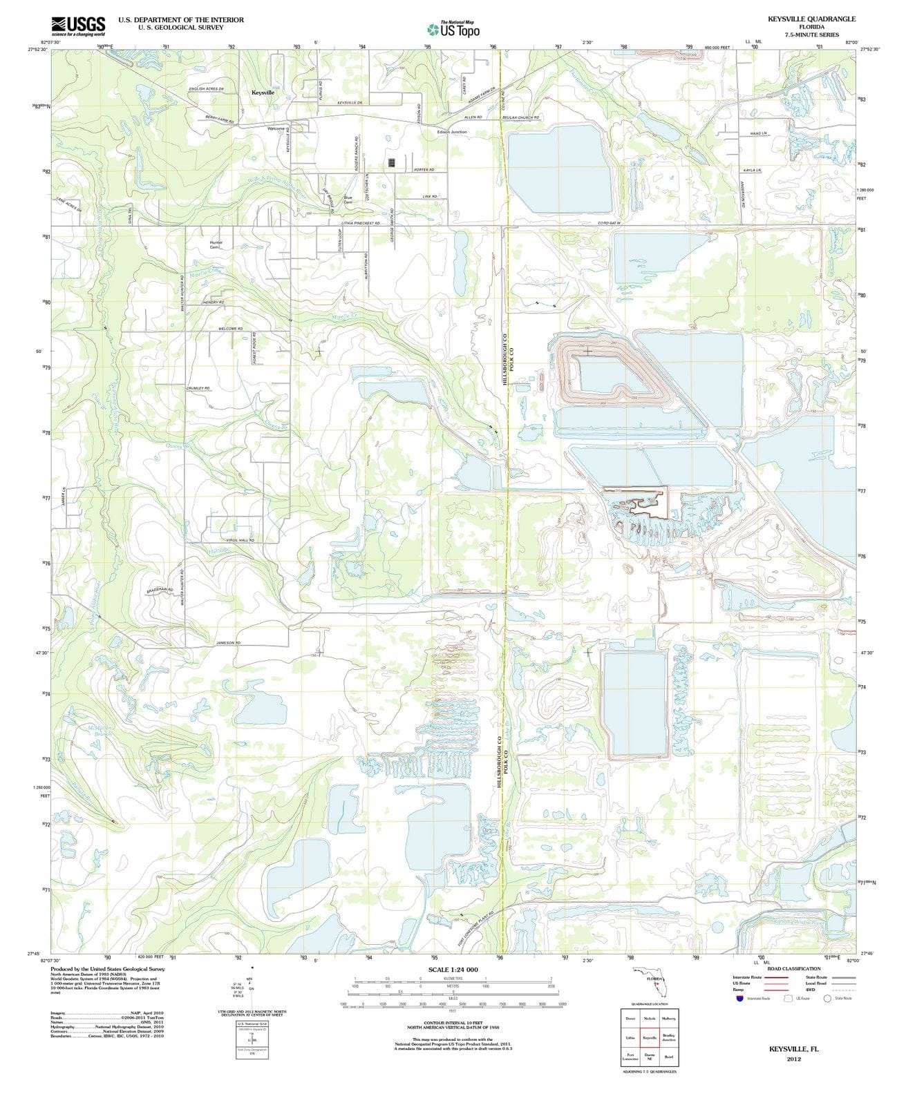 2012 Keysville, FL - Florida - USGS Topographic Map