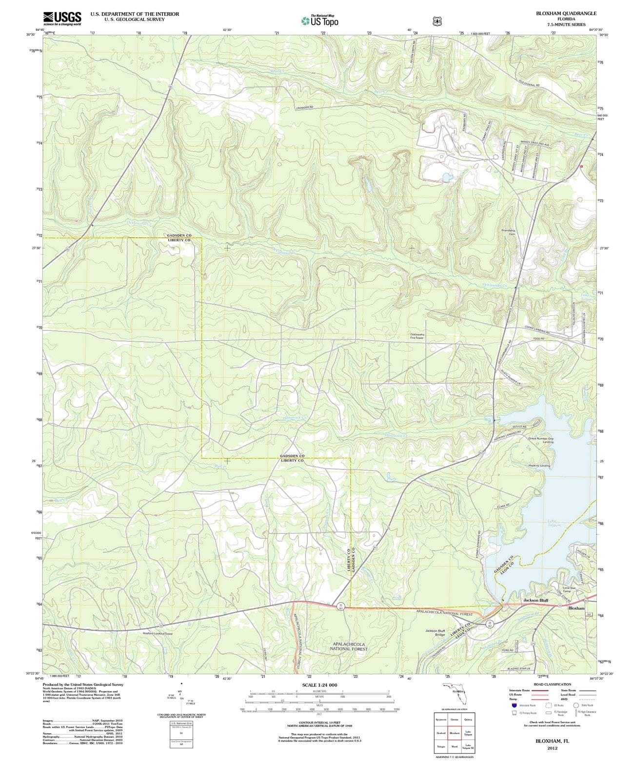 2012 Bloxham, FL - Florida - USGS Topographic Map