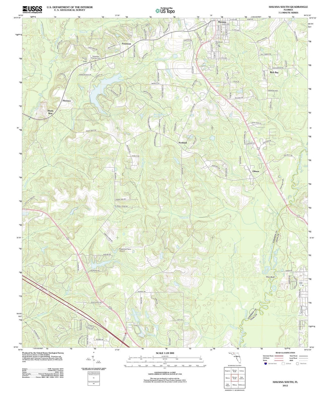 2012 Havana South, FL - Florida - USGS Topographic Map