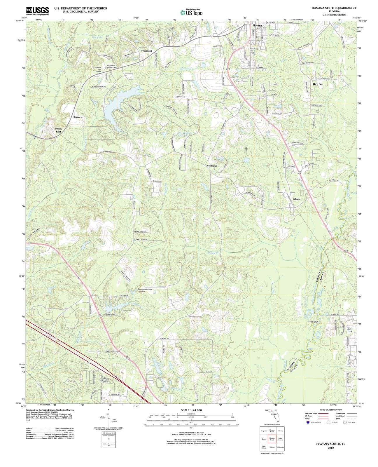 2012 Havana South, FL - Florida - USGS Topographic Map
