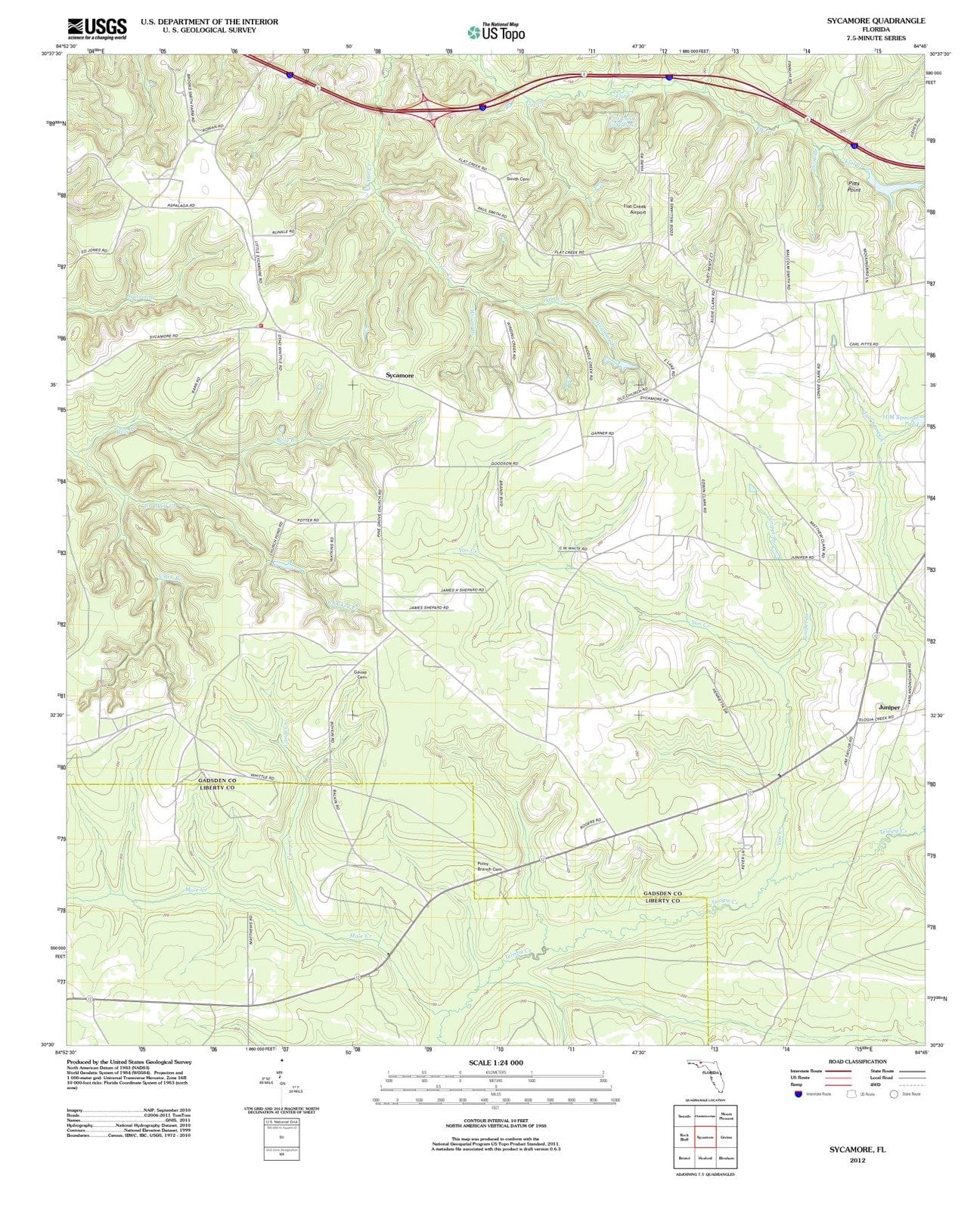 2012 Sycamore, FL - Florida - USGS Topographic Map