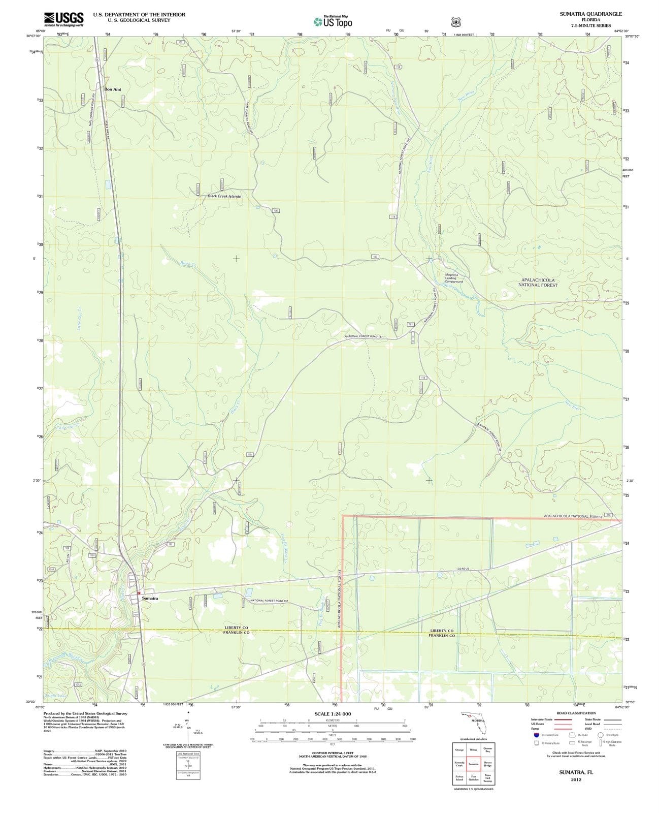 2012 Sumatra, FL - Florida - USGS Topographic Map