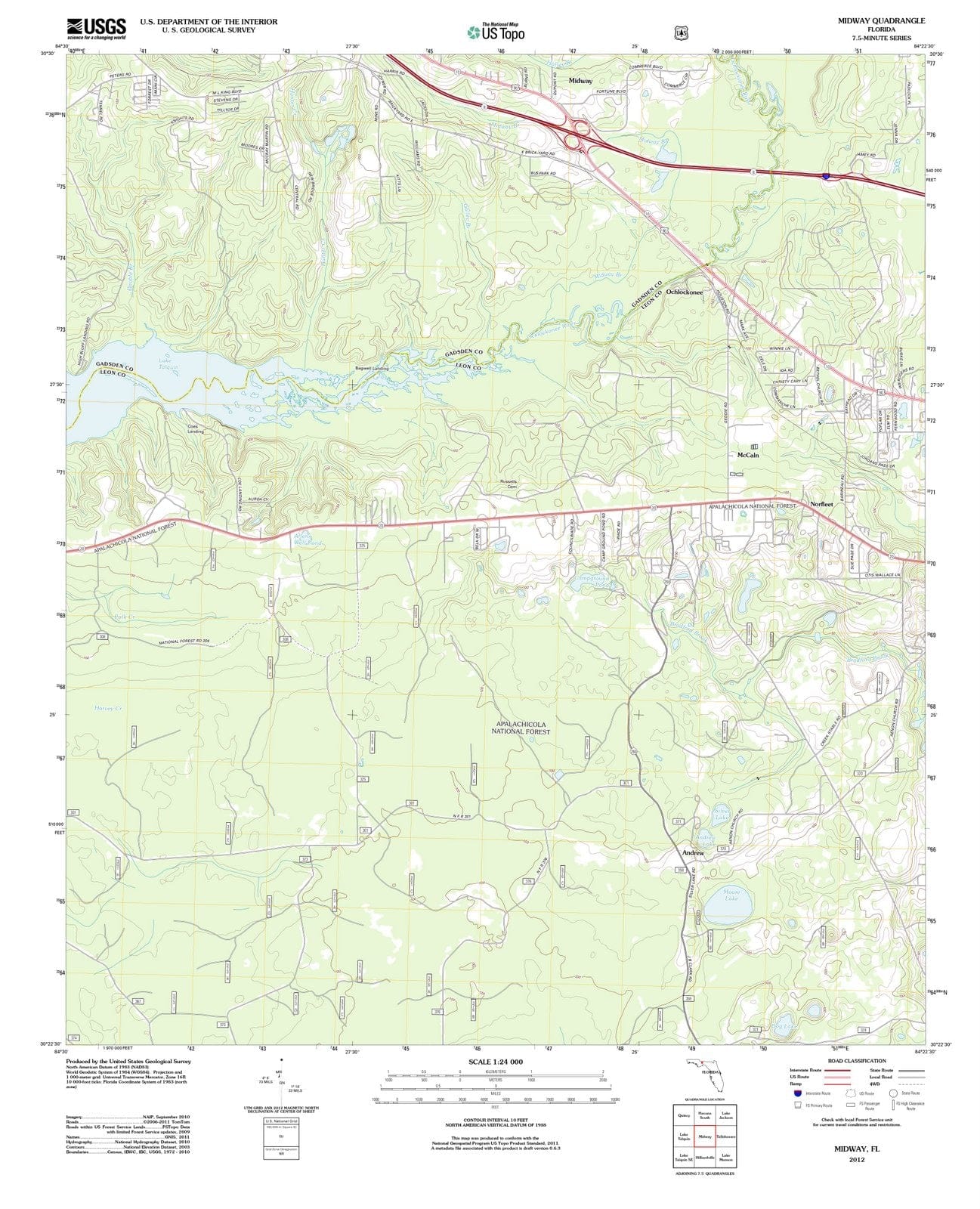 2012 Midway, FL - Florida - USGS Topographic Map
