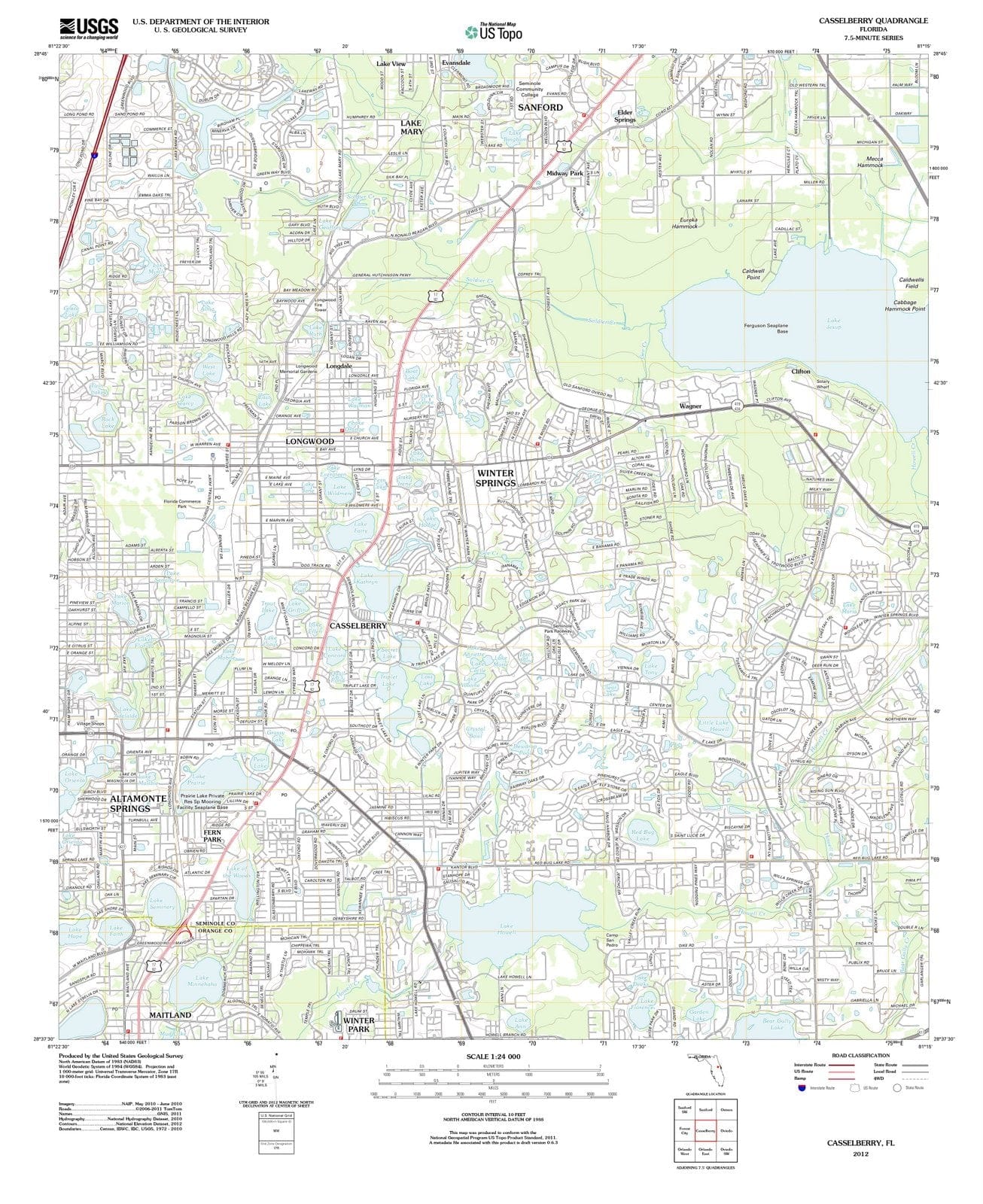2012 Casselberry, FL - Florida - USGS Topographic Map