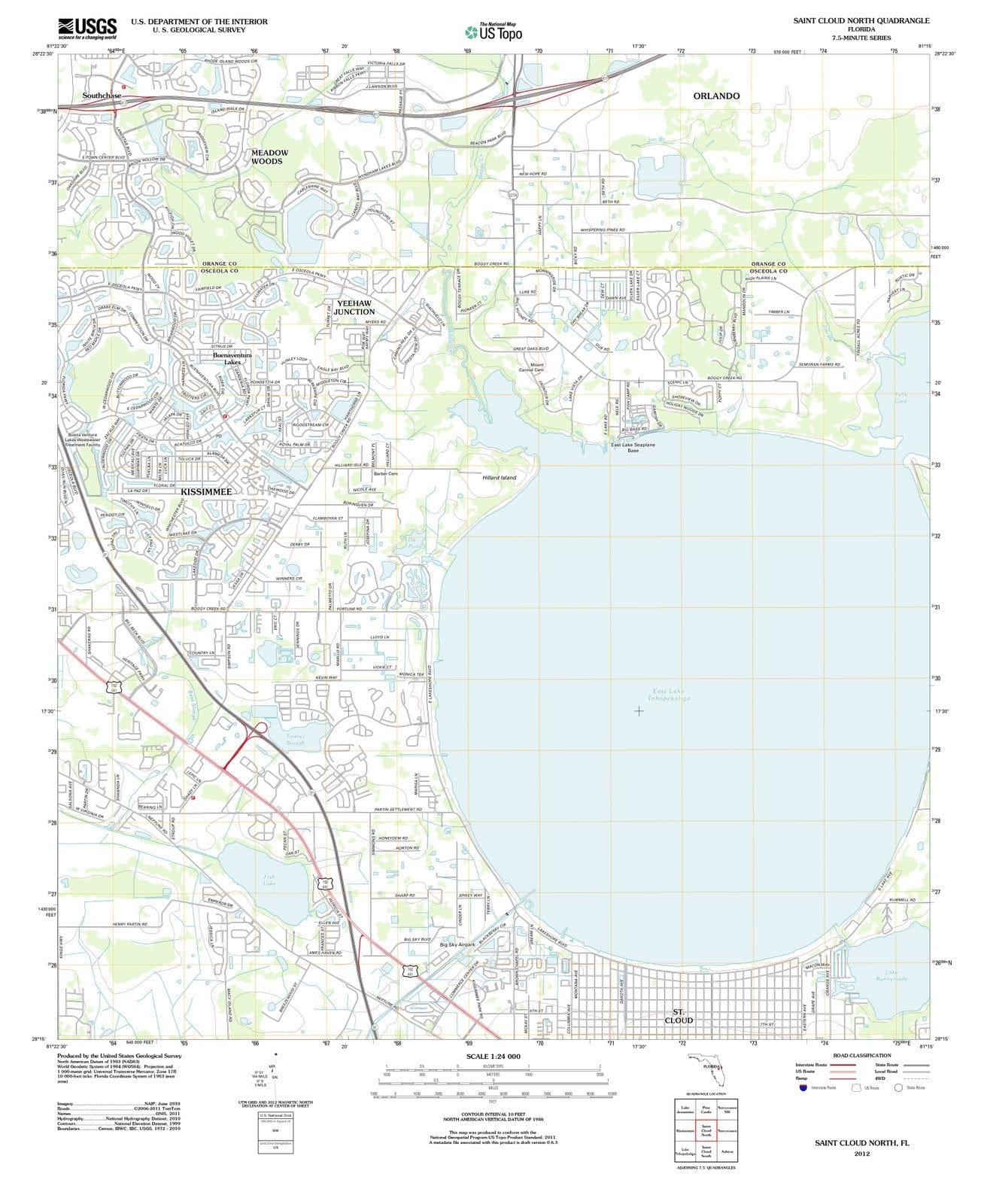 2012 Saint Cloud North, FL - Florida - USGS Topographic Map