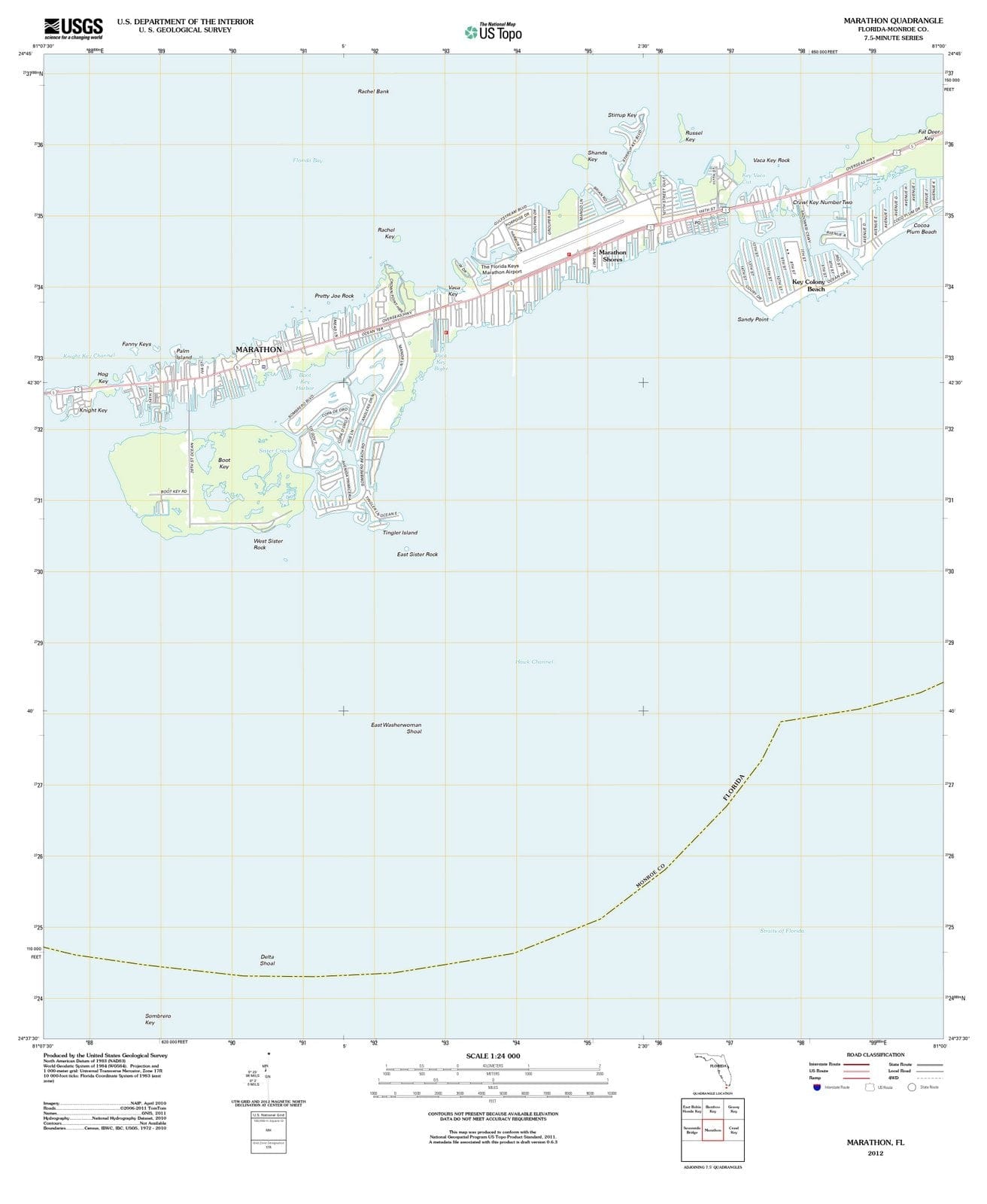 2012 Marathon, FL - Florida - USGS Topographic Map