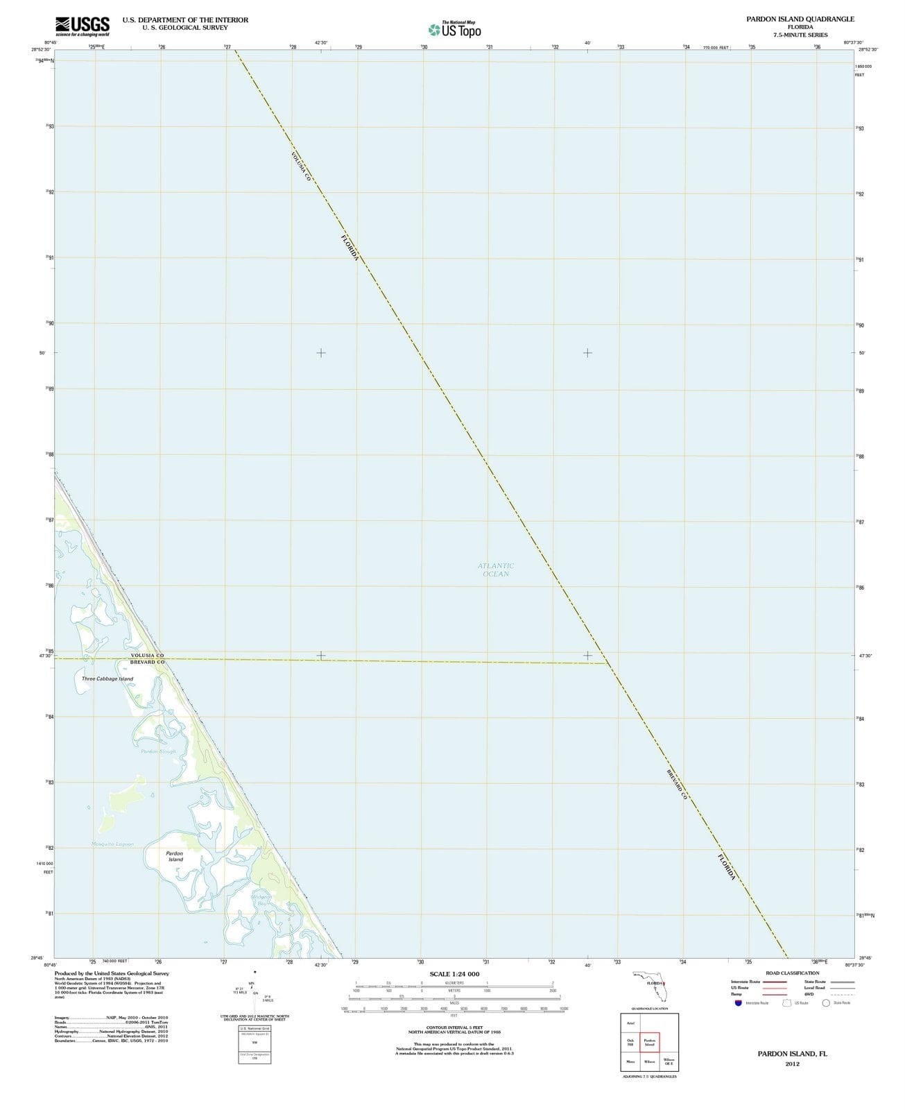 2012 Pardon Island, FL - Florida - USGS Topographic Map