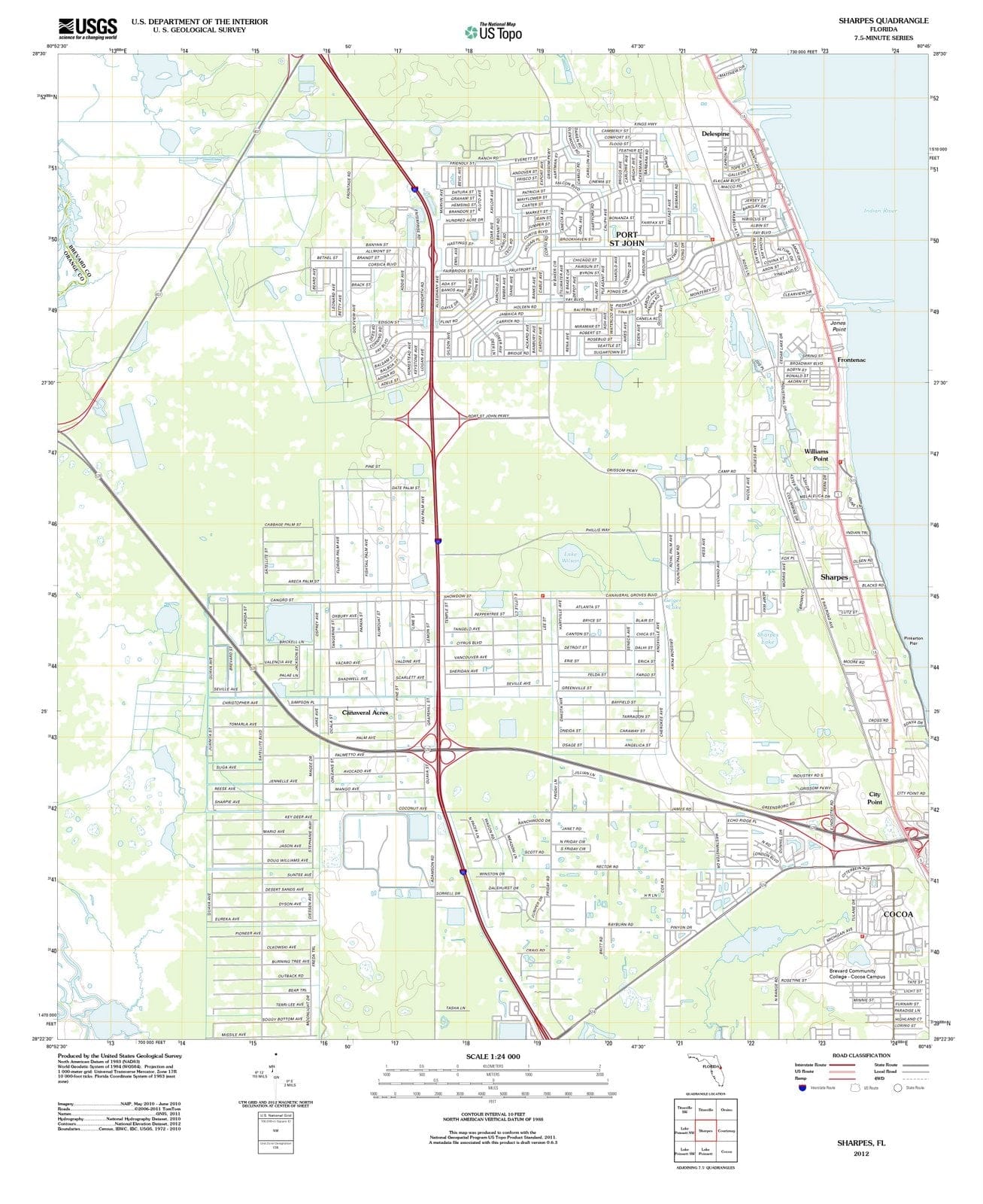 2012 Sharpes, FL - Florida - USGS Topographic Map