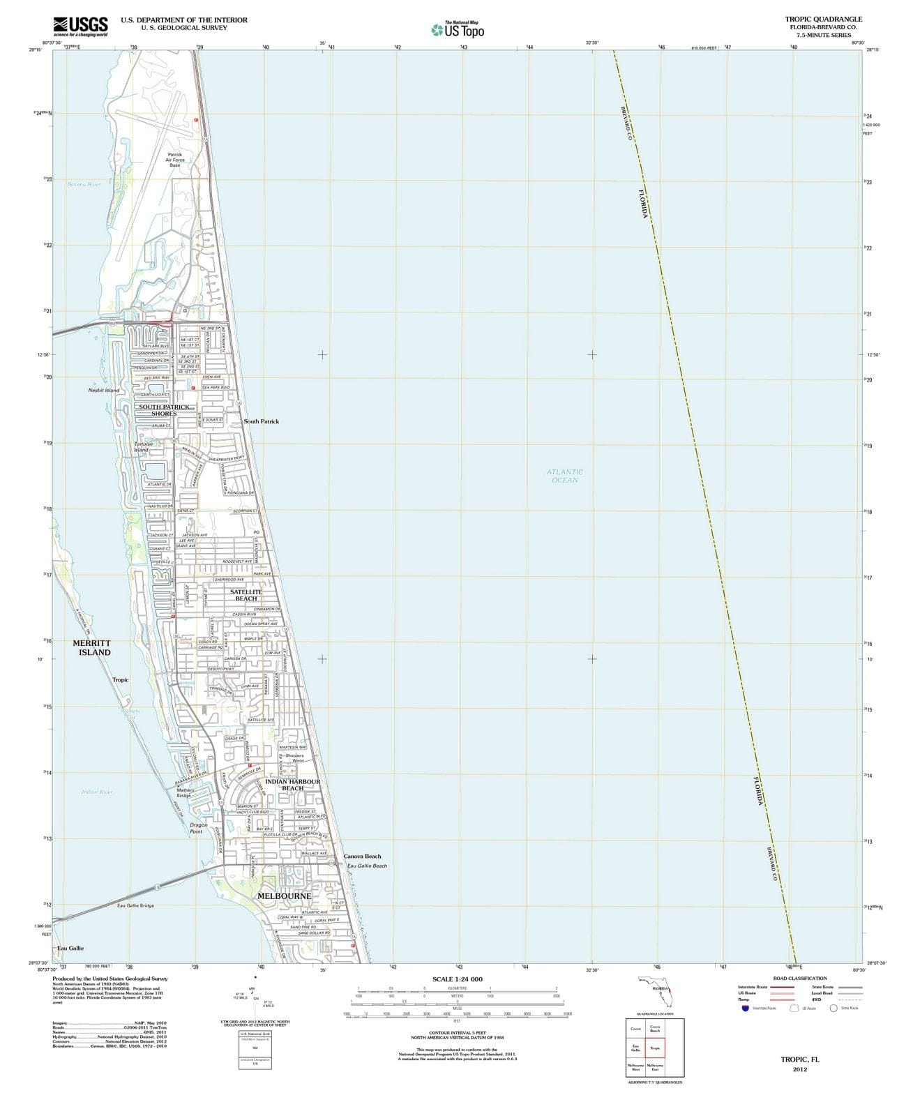 2012 Tropic, FL - Florida - USGS Topographic Map