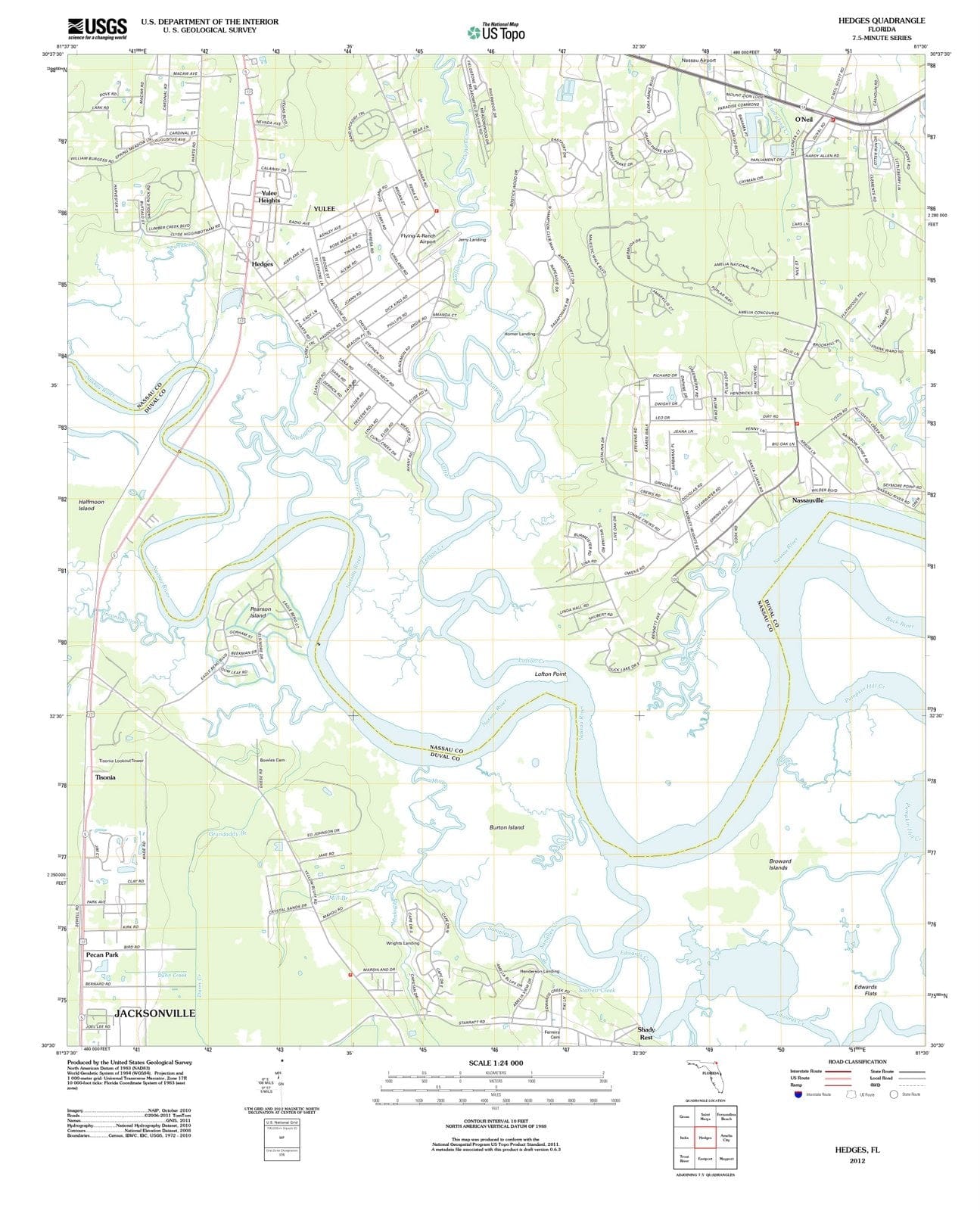 2012 Hedges, FL - Florida - USGS Topographic Map