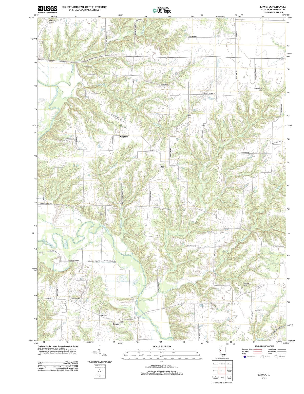 2012 Erwin, IL - Illinois - USGS Topographic Map