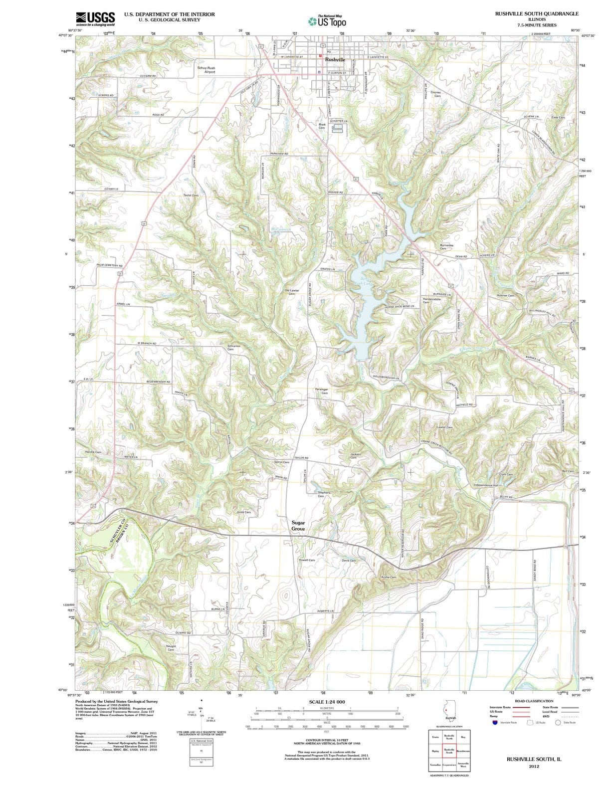 2012 Rushville South, IL - Illinois - USGS Topographic Map