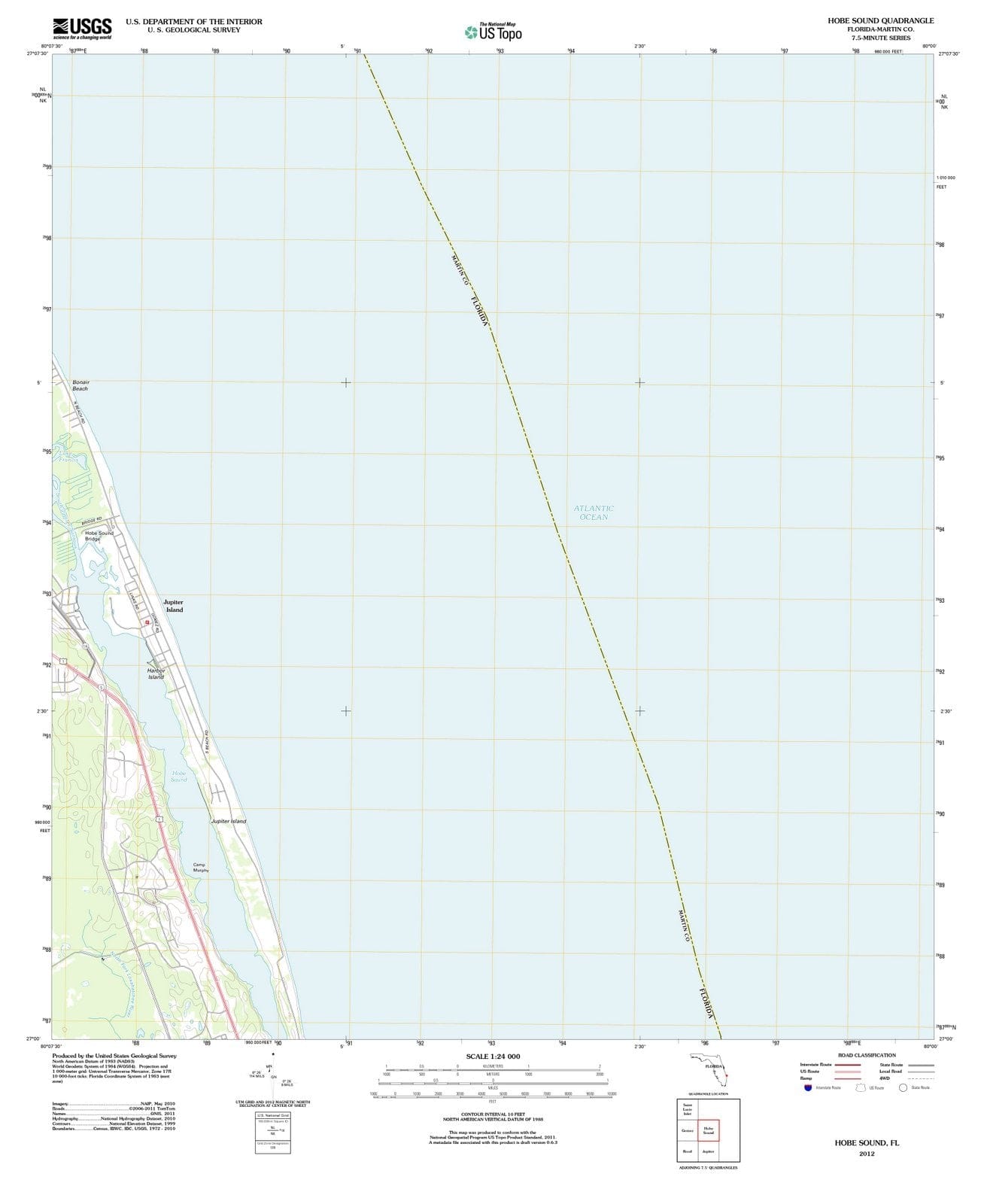 2012 Hobe Sound, FL - Florida - USGS Topographic Map