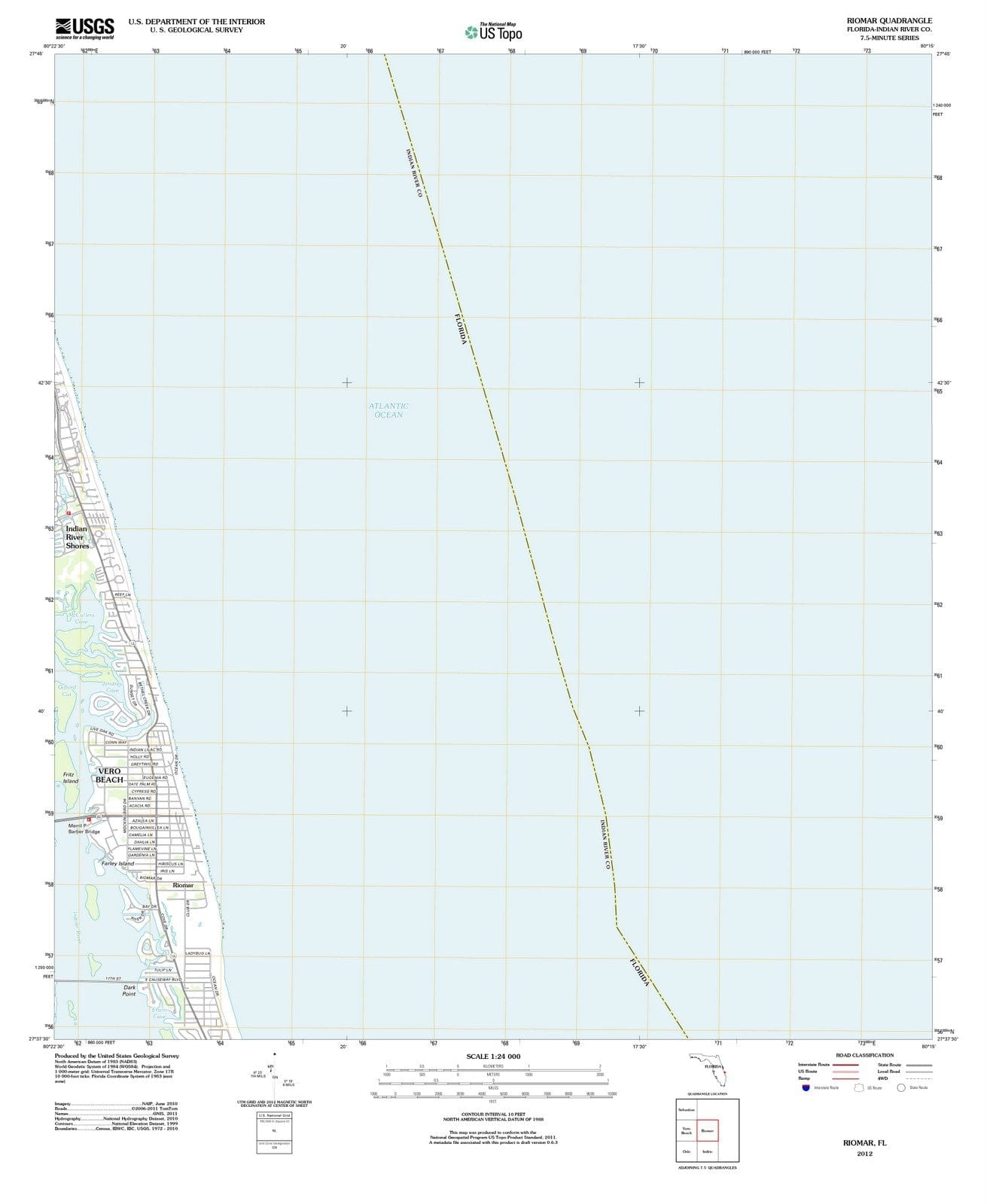 2012 Riomar, FL - Florida - USGS Topographic Map