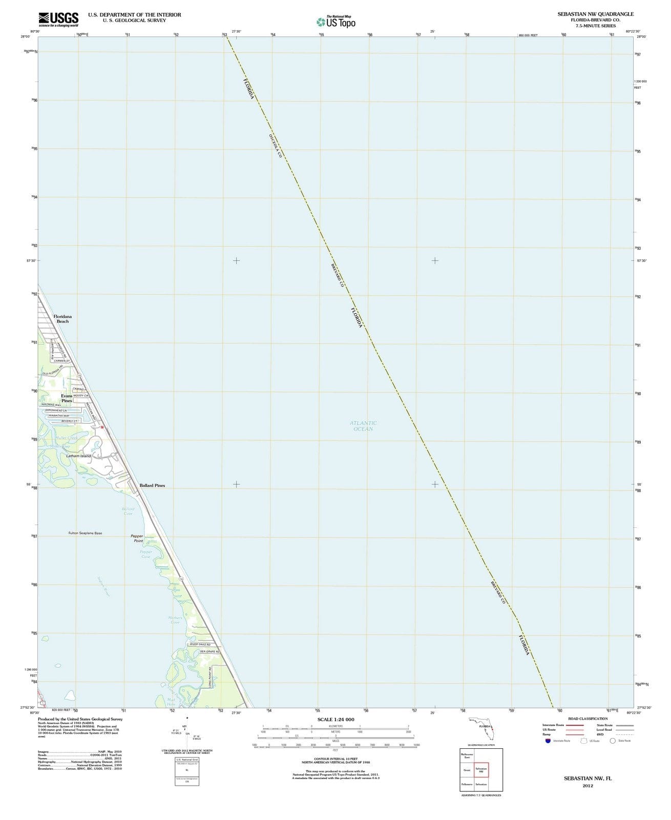 2012 Sebastian, FL - Florida - USGS Topographic Map v2