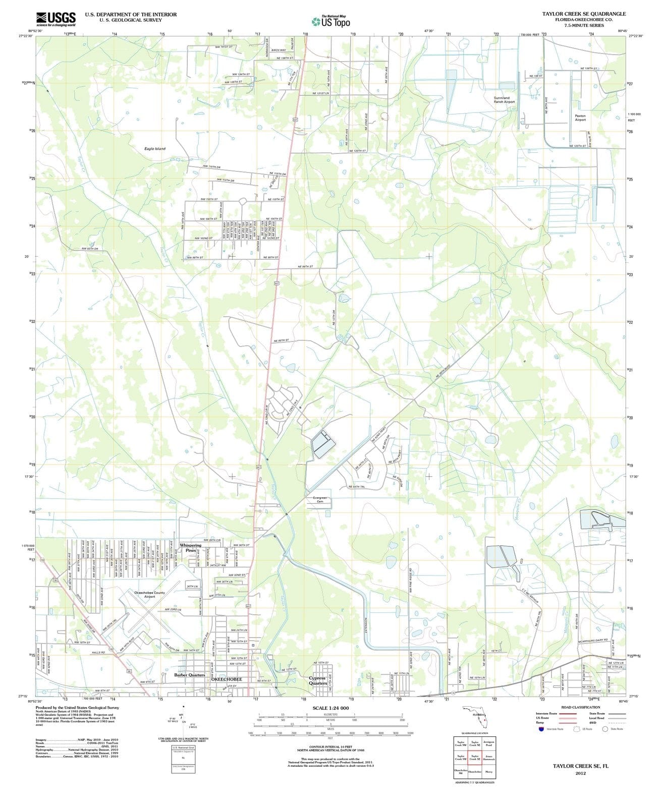2012 Taylor Creek, FL - Florida - USGS Topographic Map v3