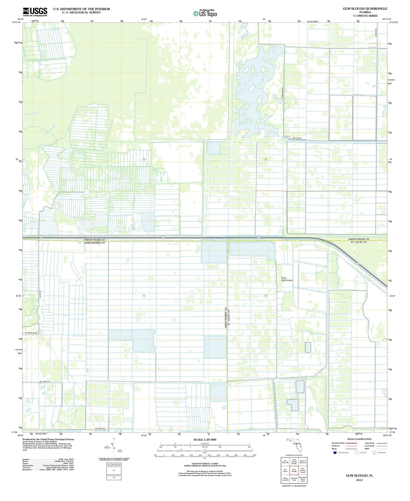2012 Gum Slough, FL - Florida - USGS Topographic Map