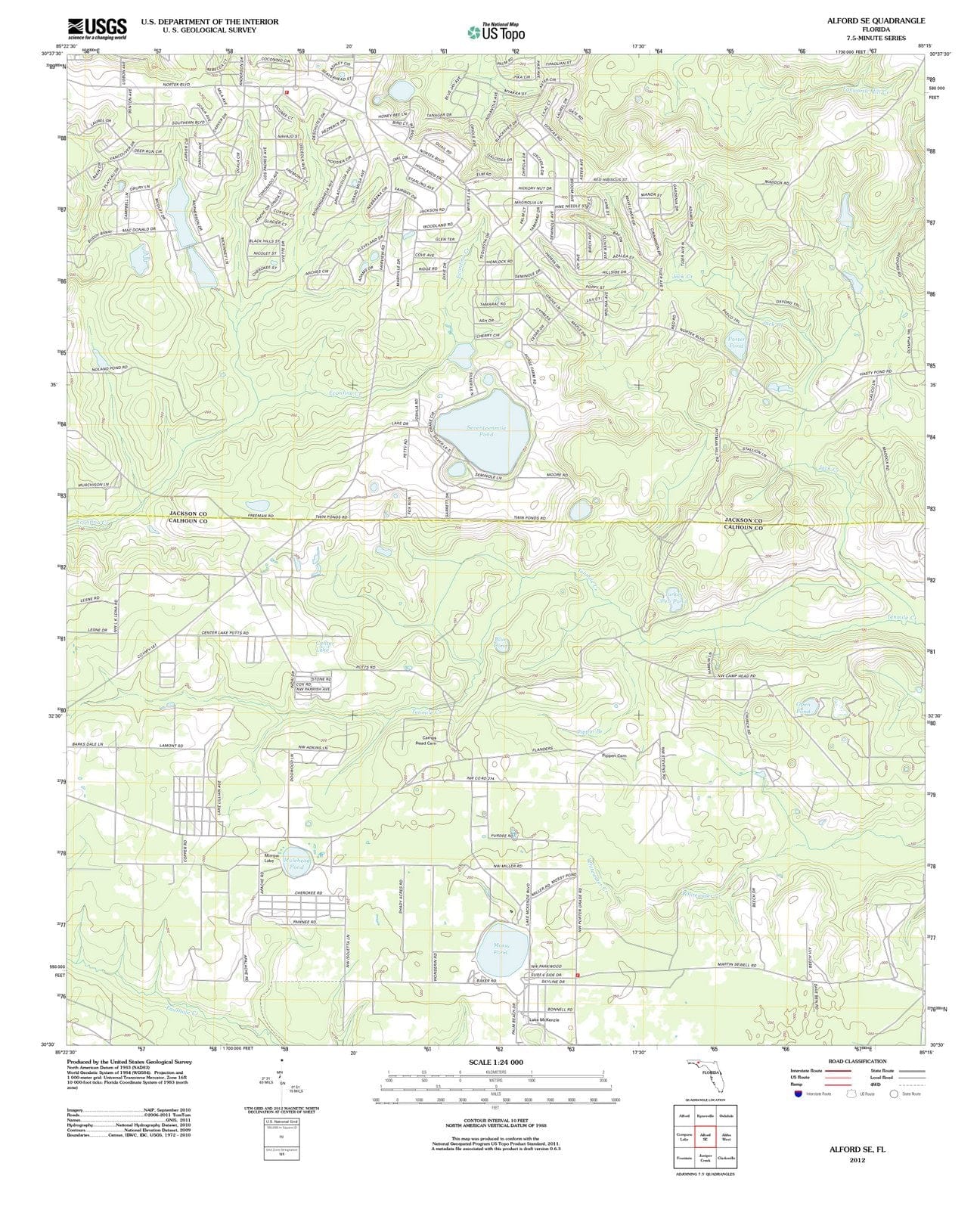 2012 Alford, FL - Florida - USGS Topographic Map v2
