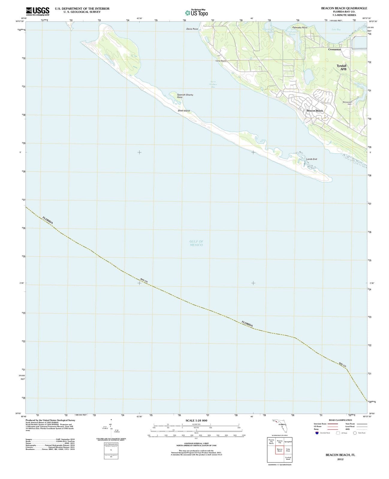 2012 Beacon Beach, FL - Florida - USGS Topographic Map