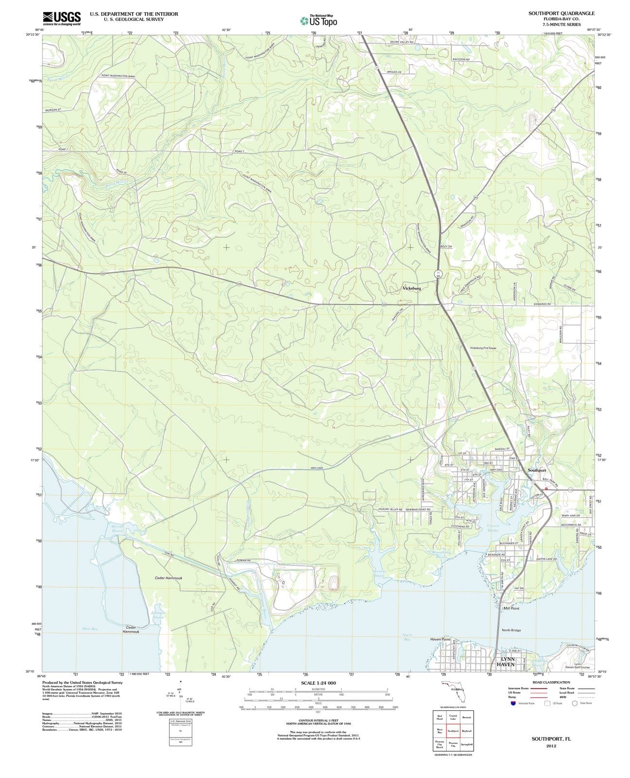 2012 Southport, FL - Florida - USGS Topographic Map