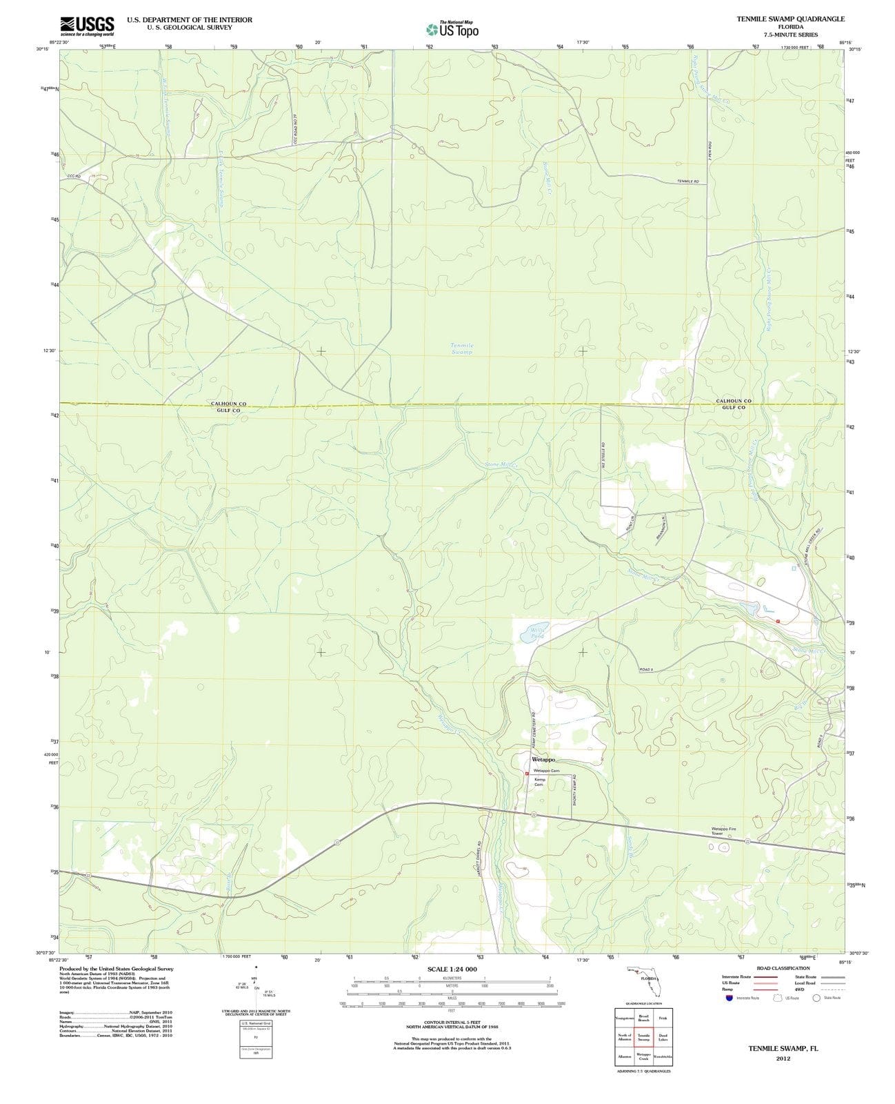 2012 Tenmileamp, FL - Florida - USGS Topographic Map