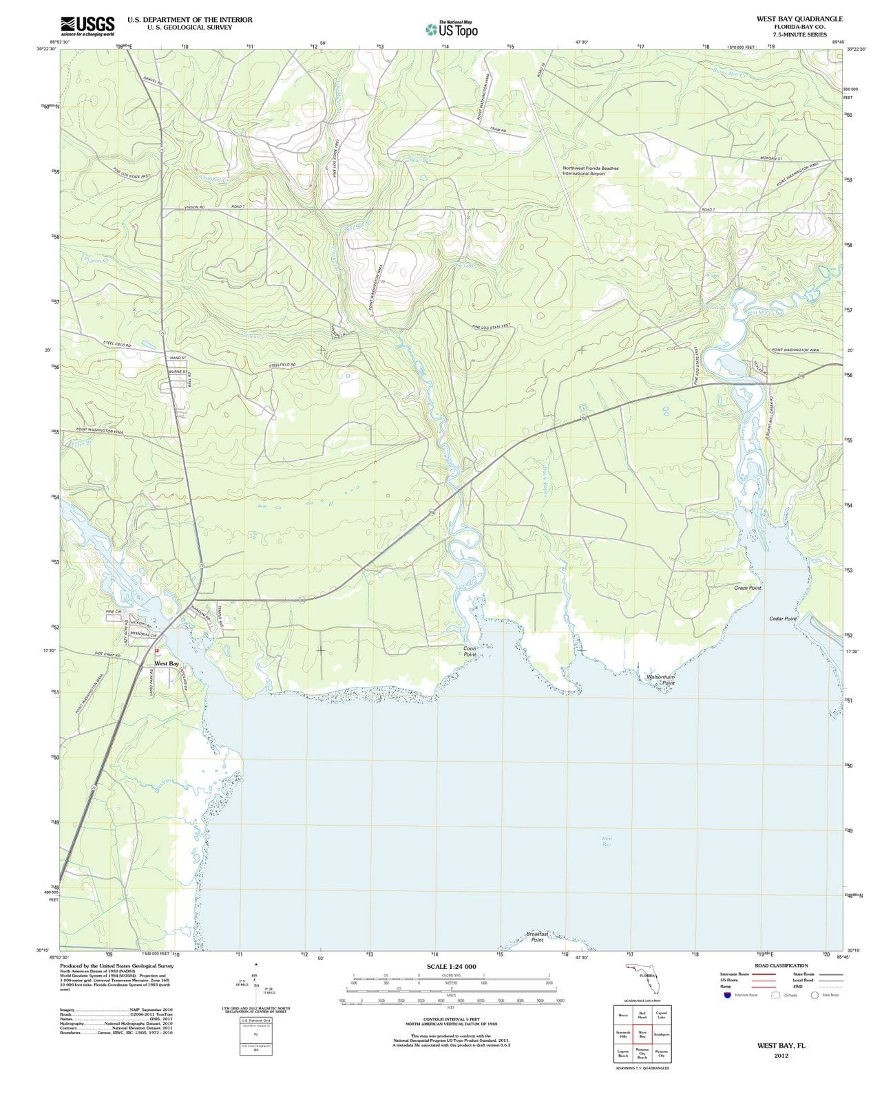 2012 West Bay, FL - Florida - USGS Topographic Map
