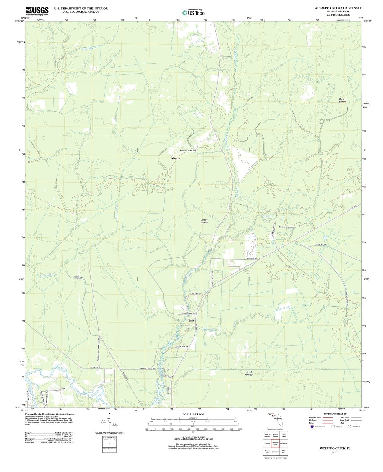 2012 Wetappo Creek, FL - Florida - USGS Topographic Map