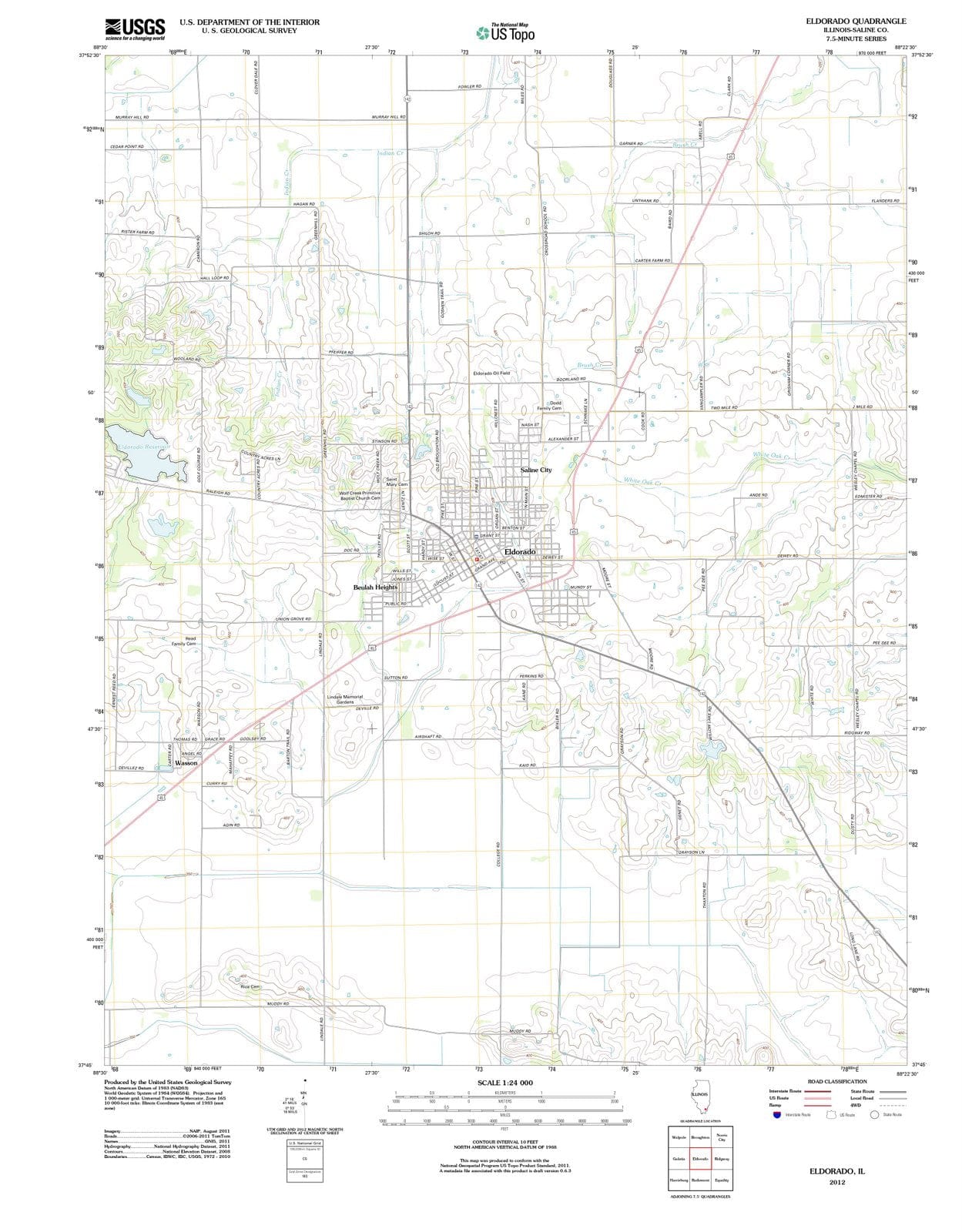2012 Eldorado, IL - Illinois - USGS Topographic Map