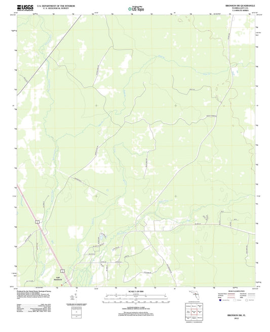 2012 Bronson, FL - Florida - USGS Topographic Map v4