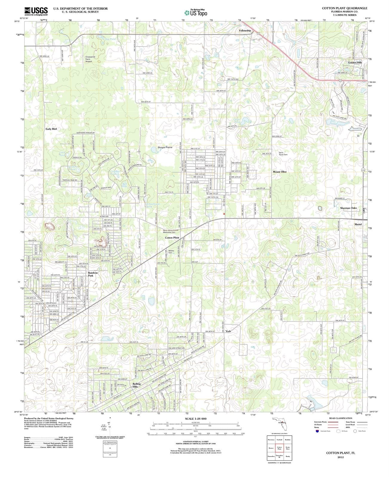 2012 Cotton Plant, FL - Florida - USGS Topographic Map