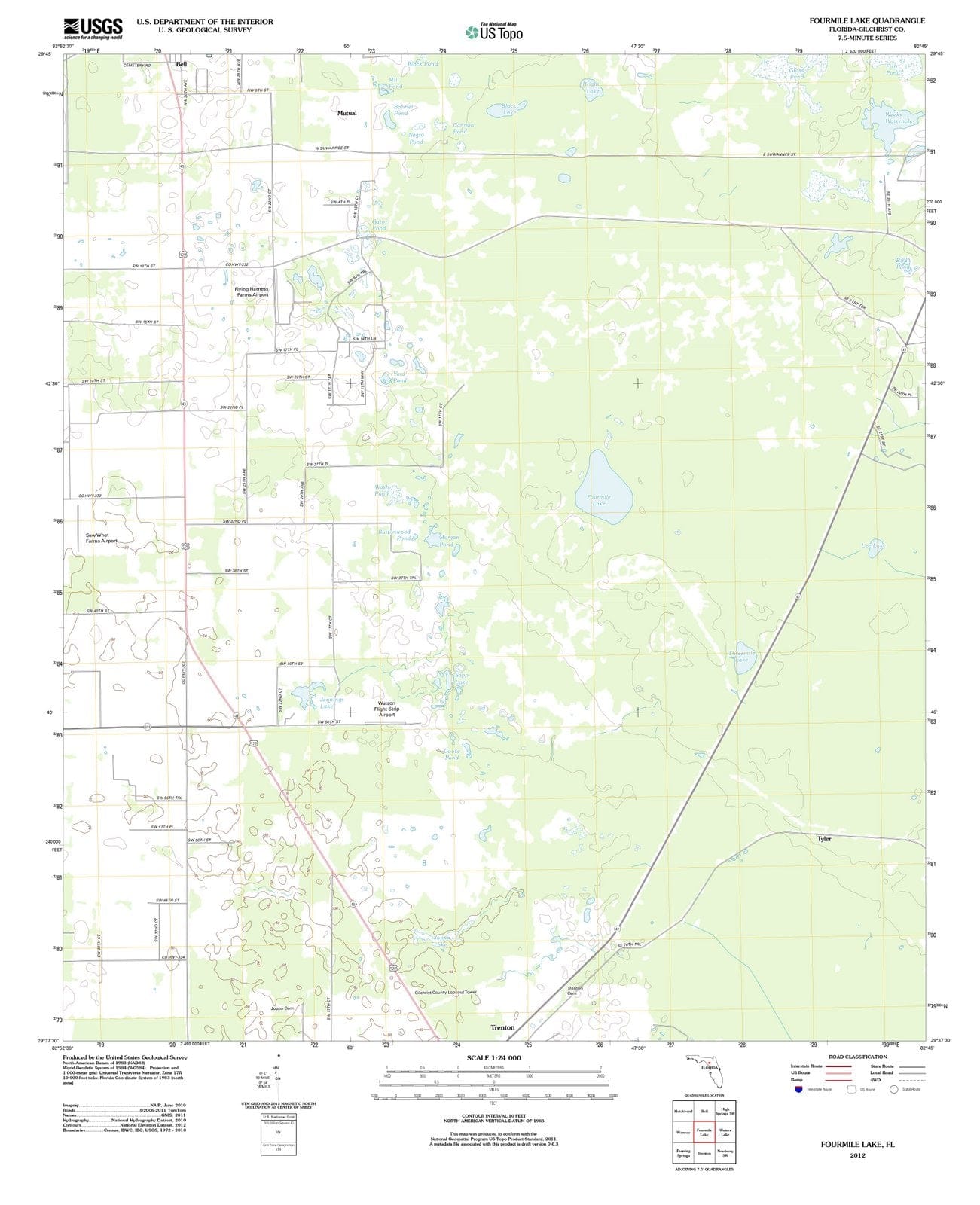2012 Fourmile Lake, FL - Florida - USGS Topographic Map