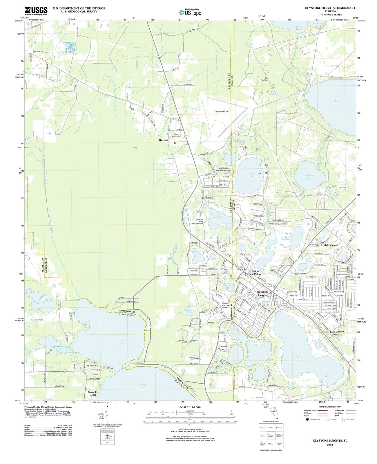 2012 Keystone Heights, FL - Florida - USGS Topographic Map