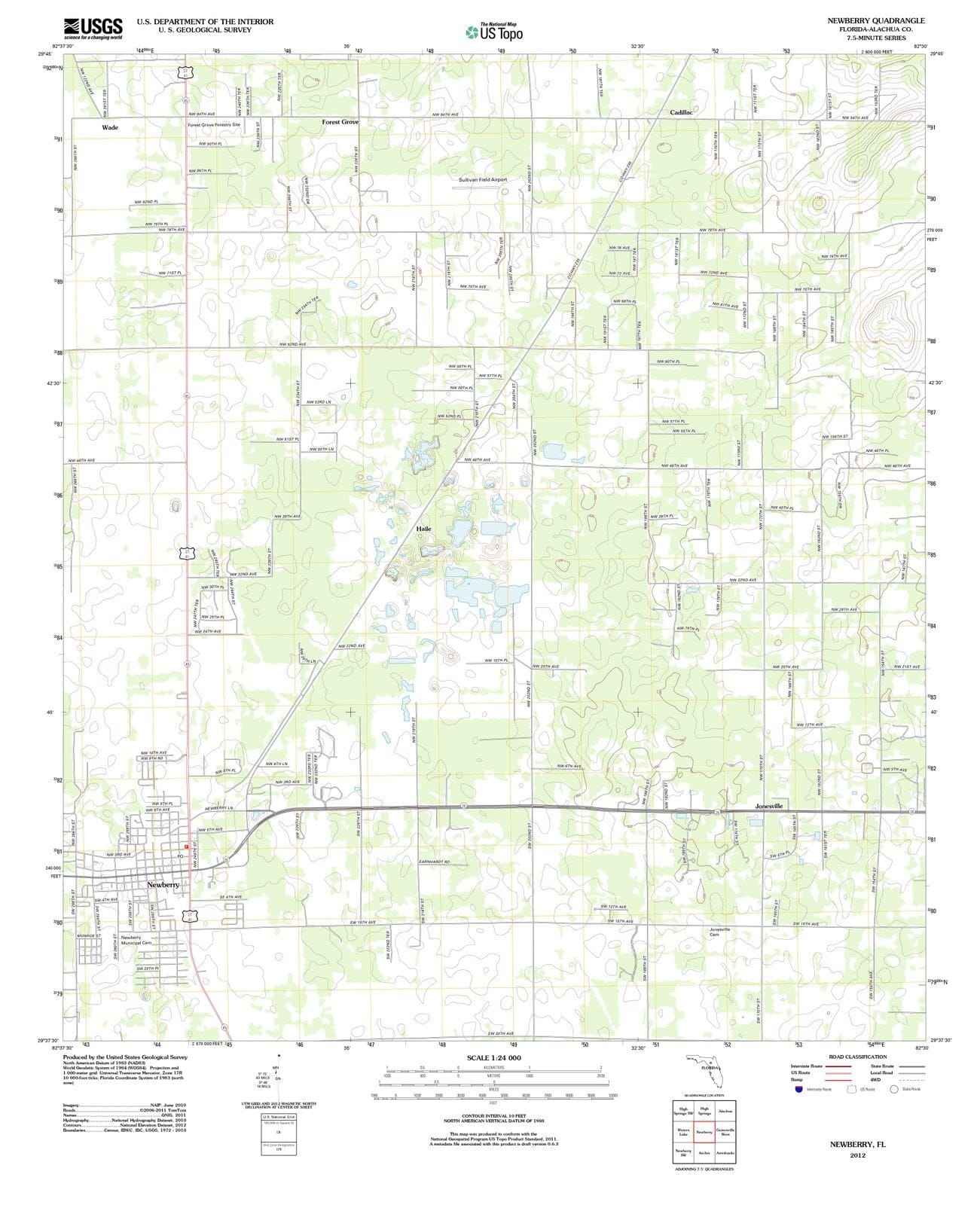2012 Newberry, FL - Florida - USGS Topographic Map v2