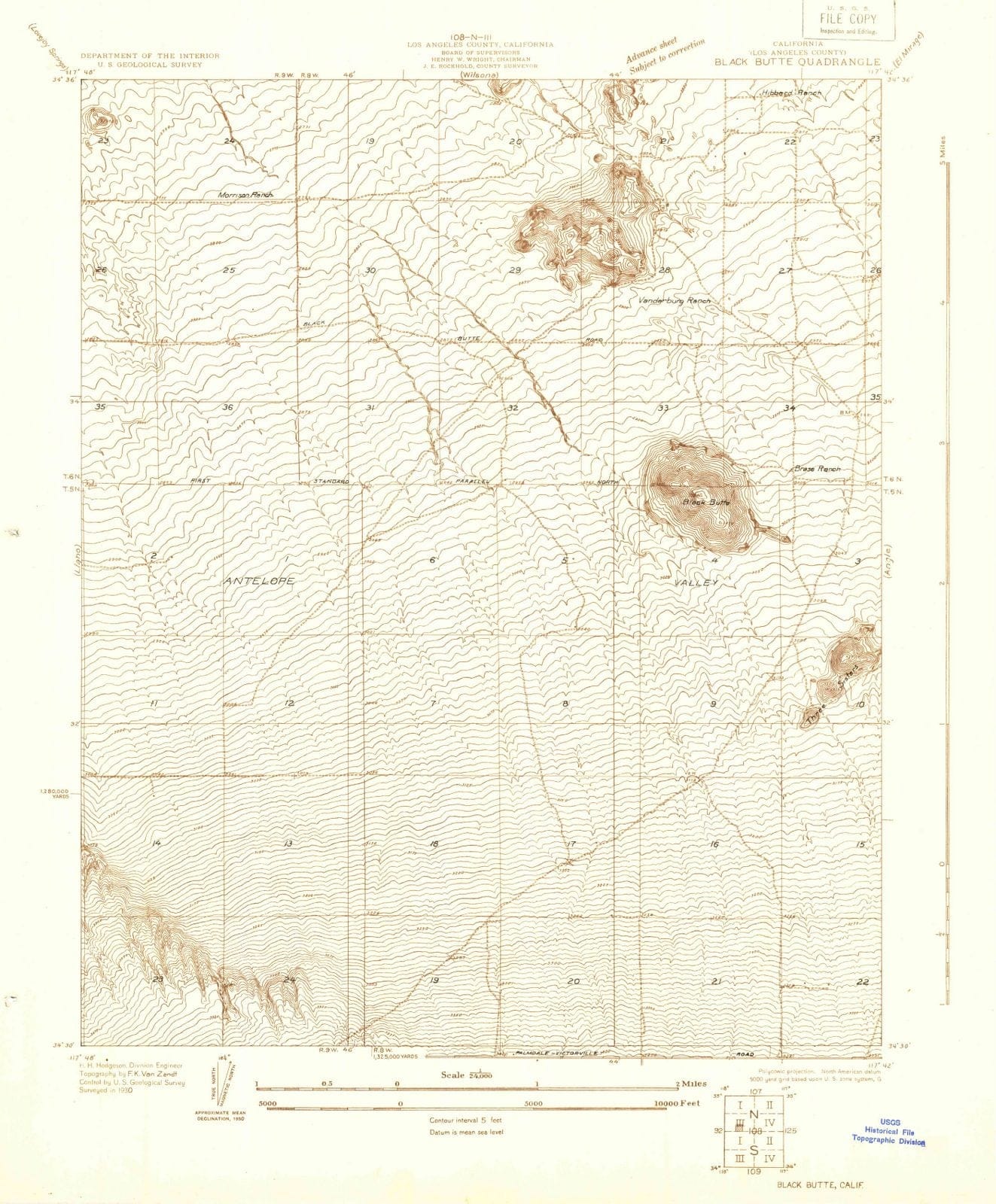 1930 Black Butte, CA - California - USGS Topographic Map