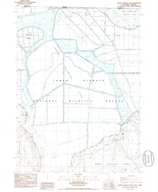 1985 Lower Klamath Lake, CA - California - USGS Topographic Map