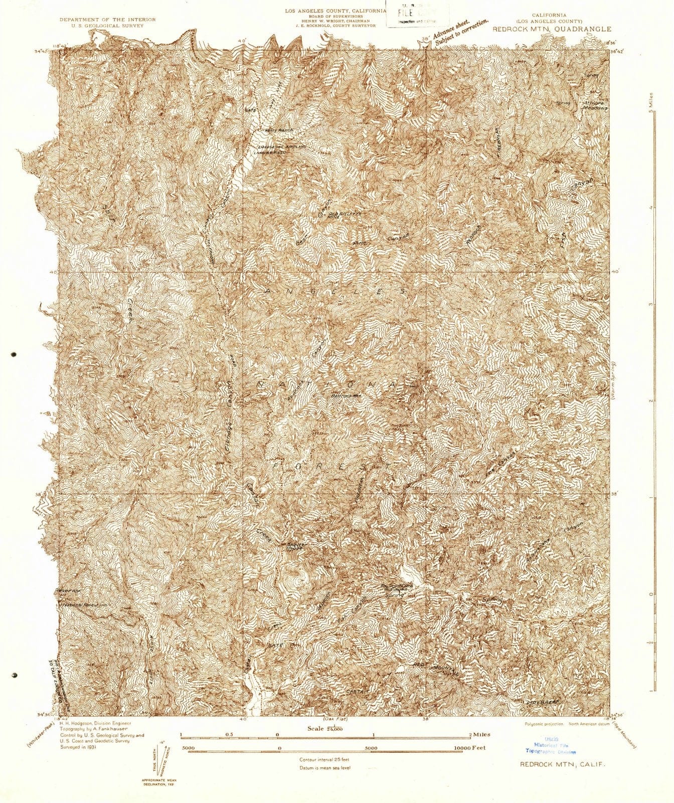 1931 Redrock MTN, CA - California - USGS Topographic Map