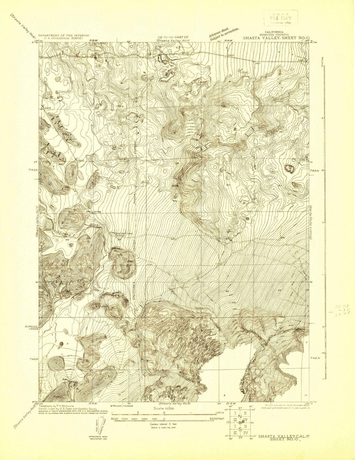 1922 Shasta Valley Sheet No 10, CA - California - USGS Topographic Map