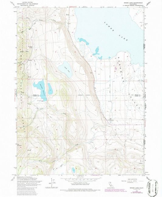 1962 Snake Lake, CA - California - USGS Topographic Map