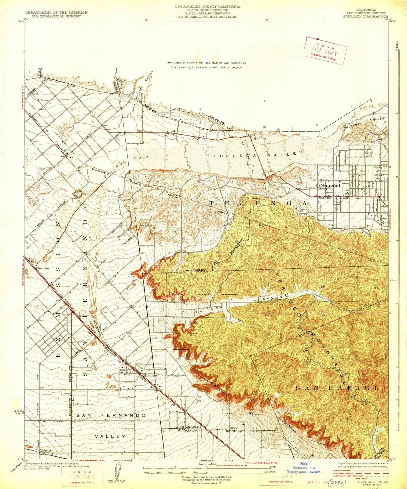 1926 Sunland, CA - California - USGS Topographic Map