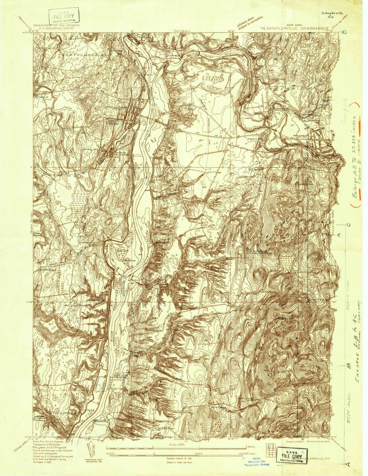 1935 Schuylerville, NY - New York - USGS Topographic Map