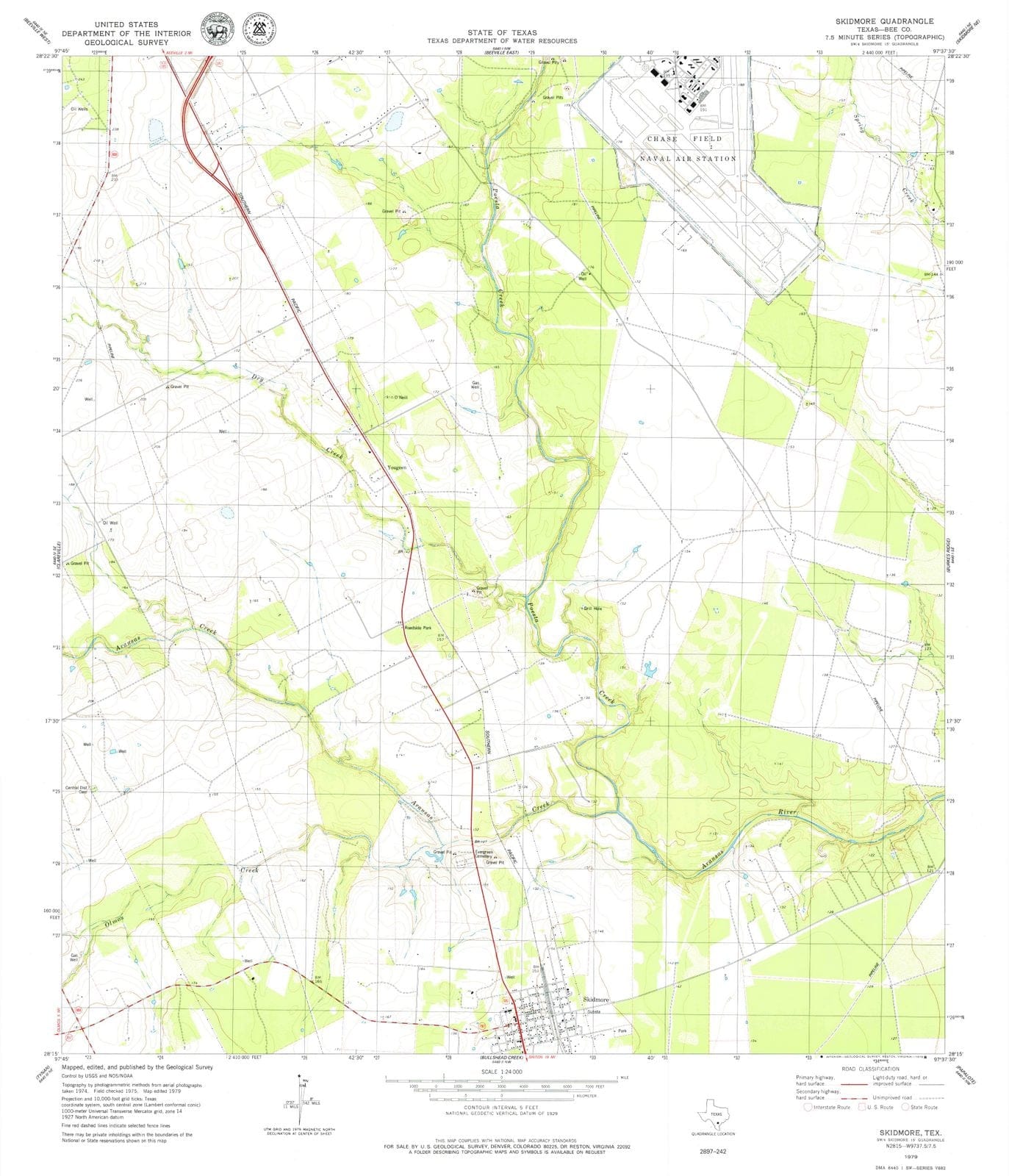 1979 Skidmore, TX - Texas - USGS Topographic Map v2