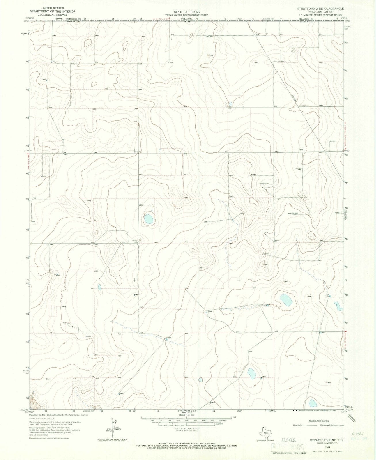 1964 Stratford 2, TX - Texas - USGS Topographic Map v2